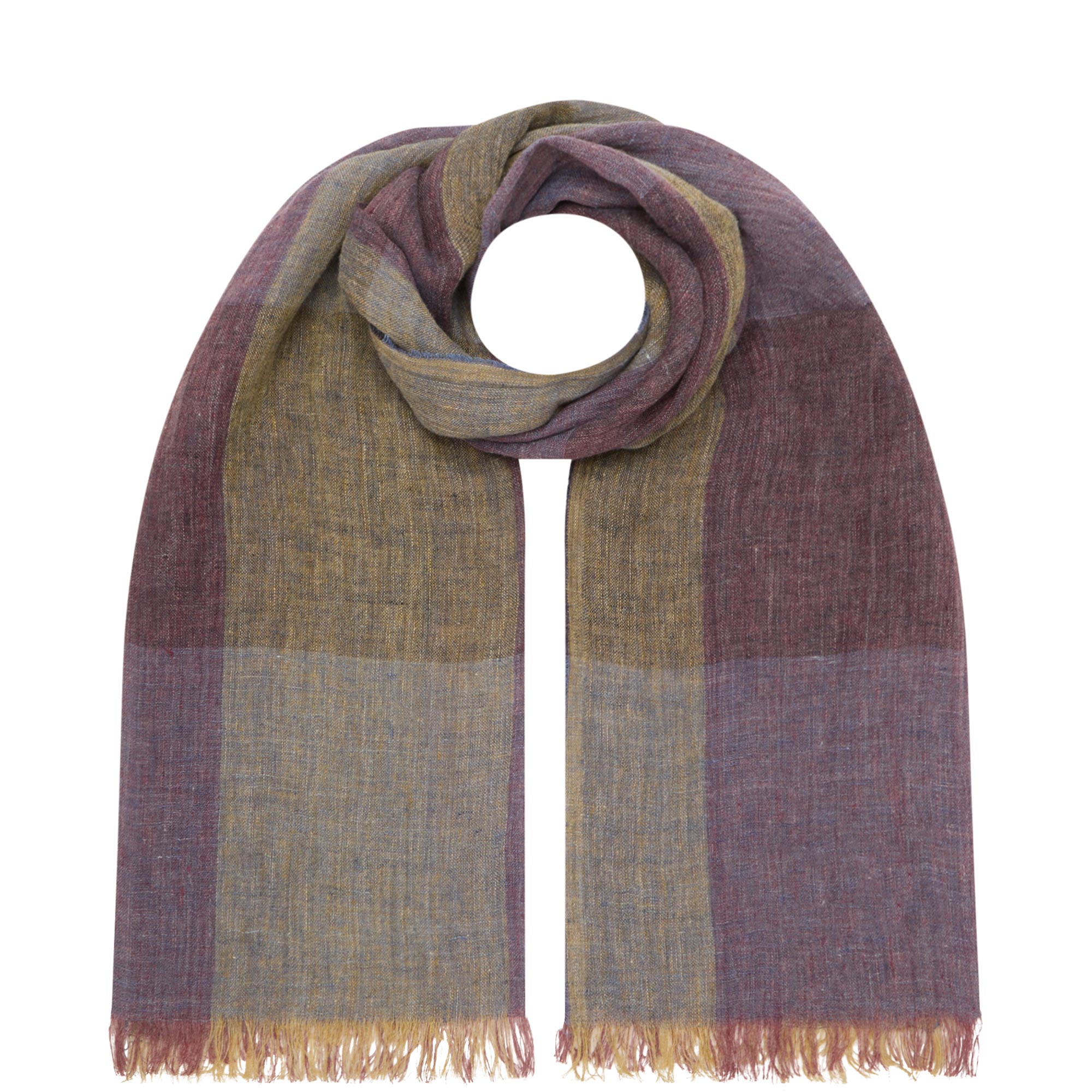 Check Fringed Scarf