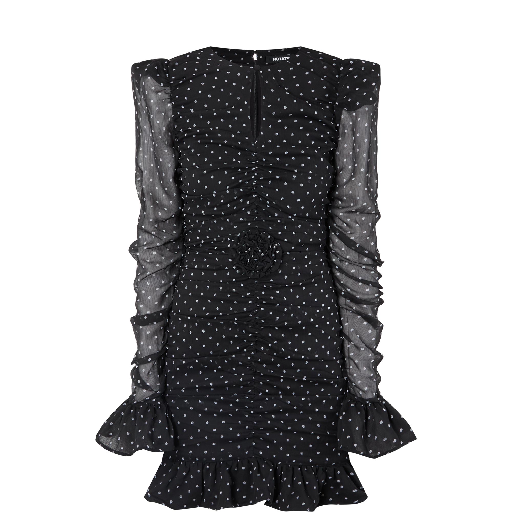 Polka Dot Gathered Mini Dress