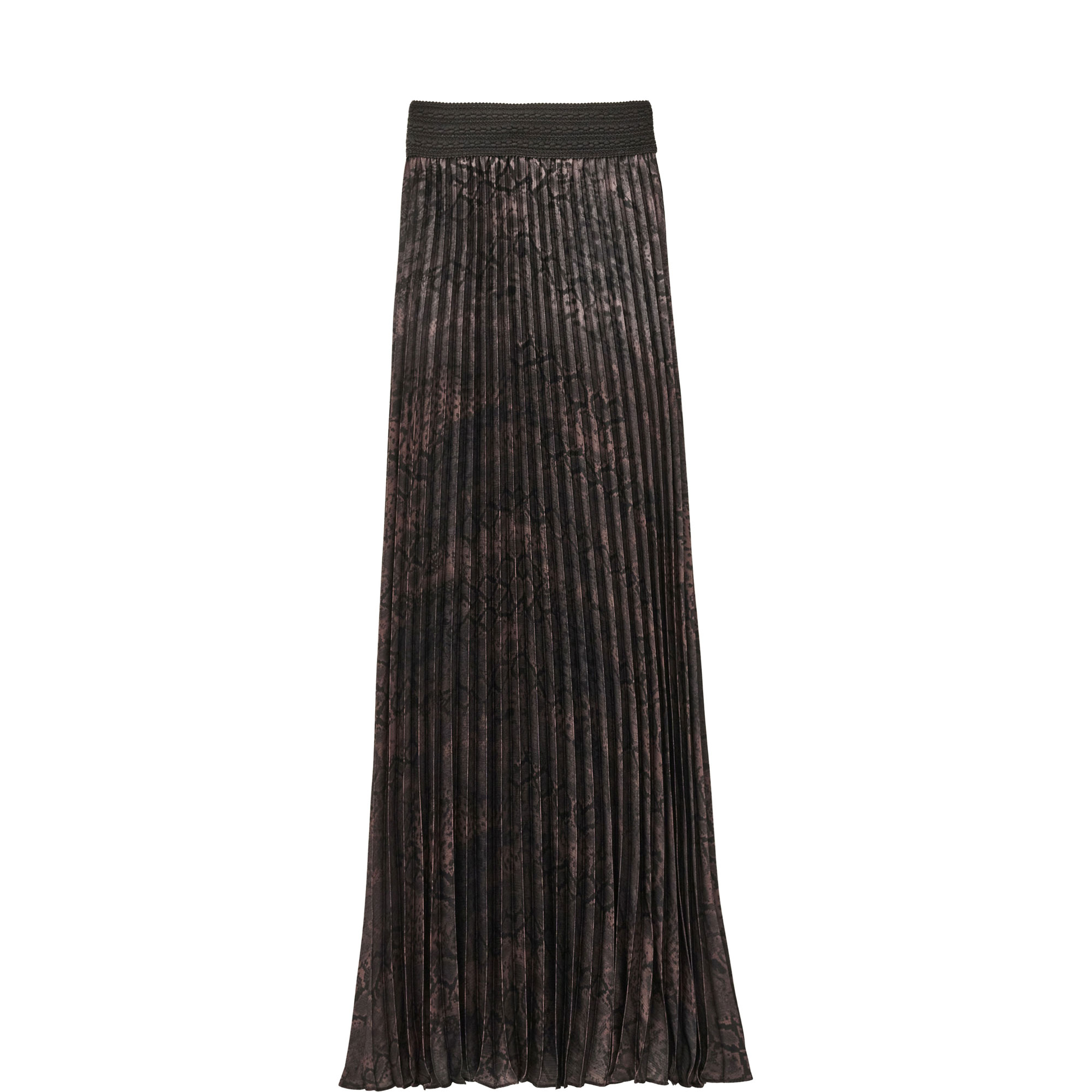 Howie Snakeskin Pleated Skirt