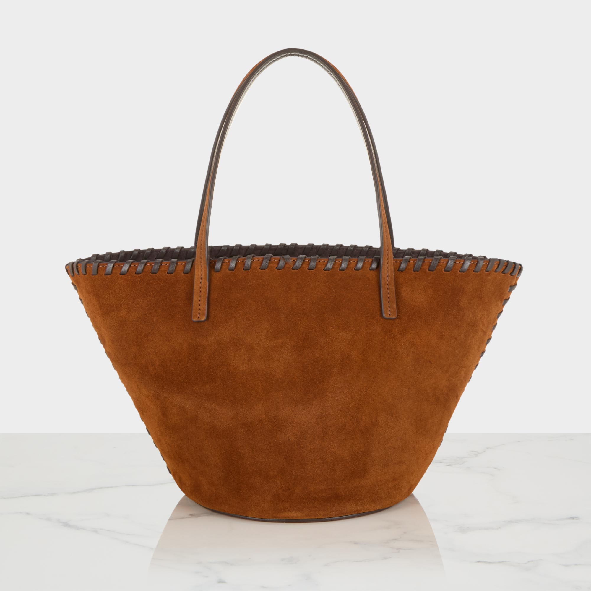 Caro Whipstitch Suede Bucket Bag