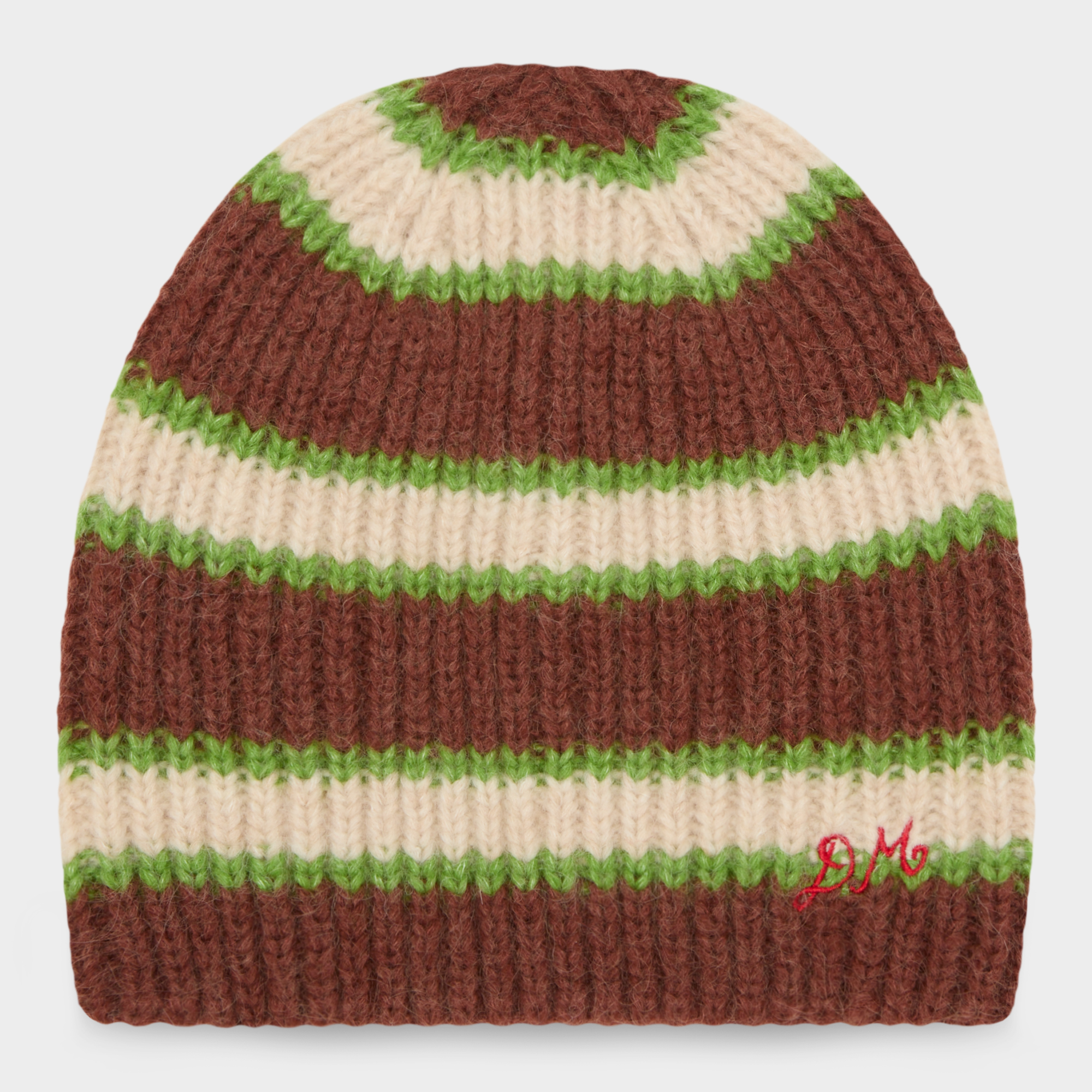 Striped Knitted Logo Beanie