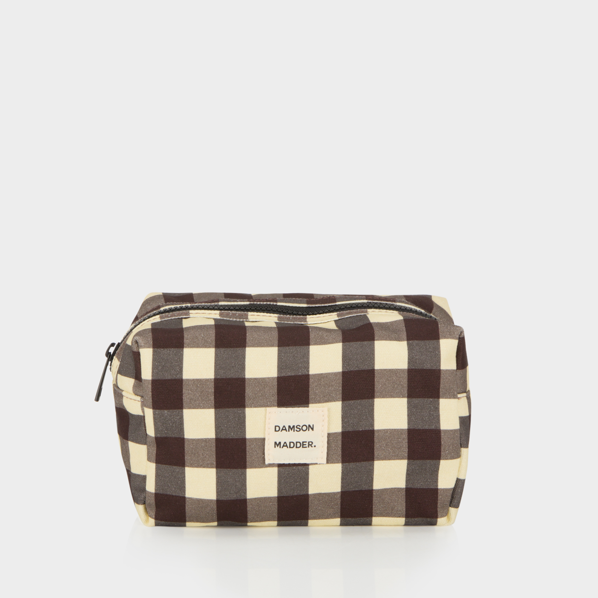 Check Print Logo Cosmetic Bag