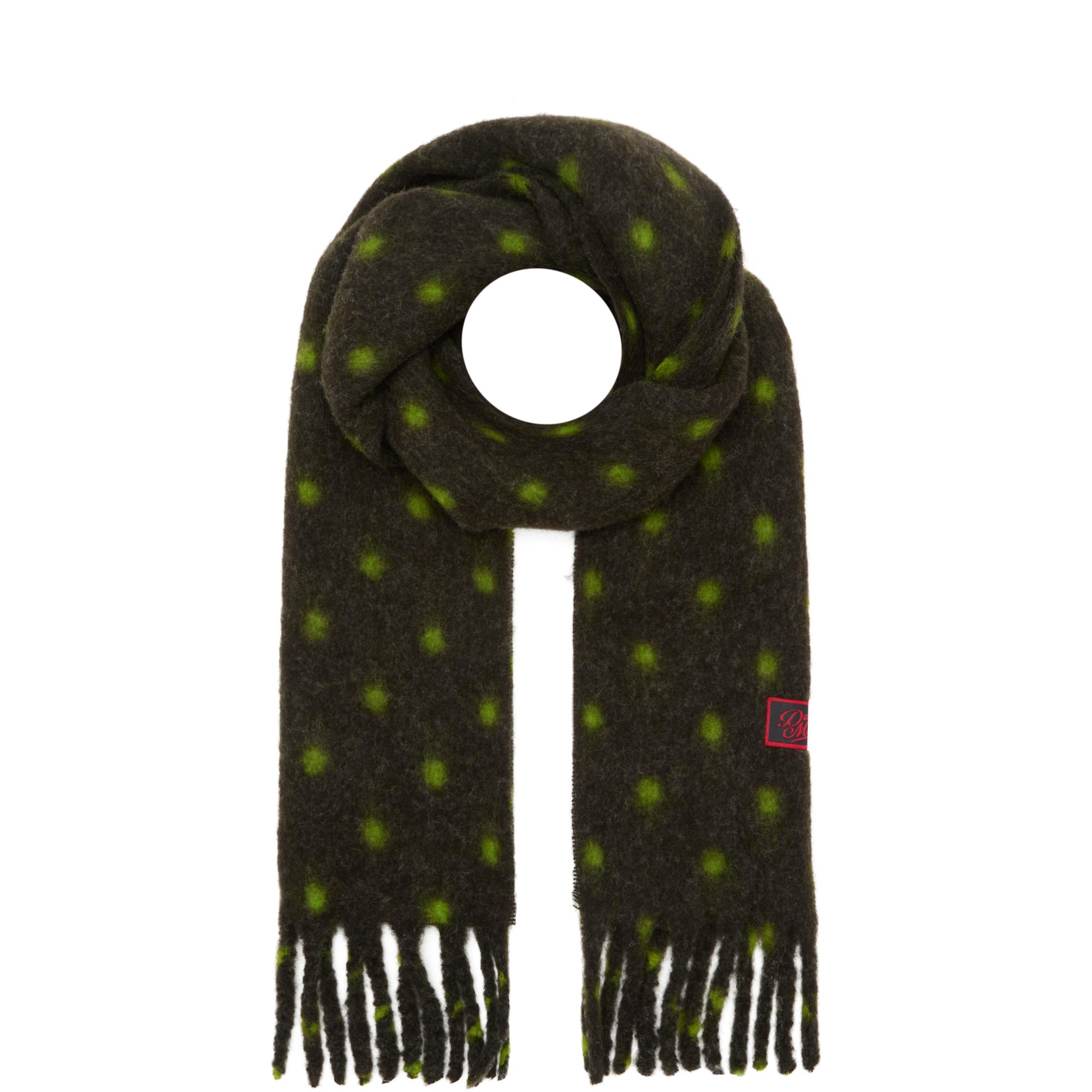 Logo Dotted Fluffy Wrap Scarf