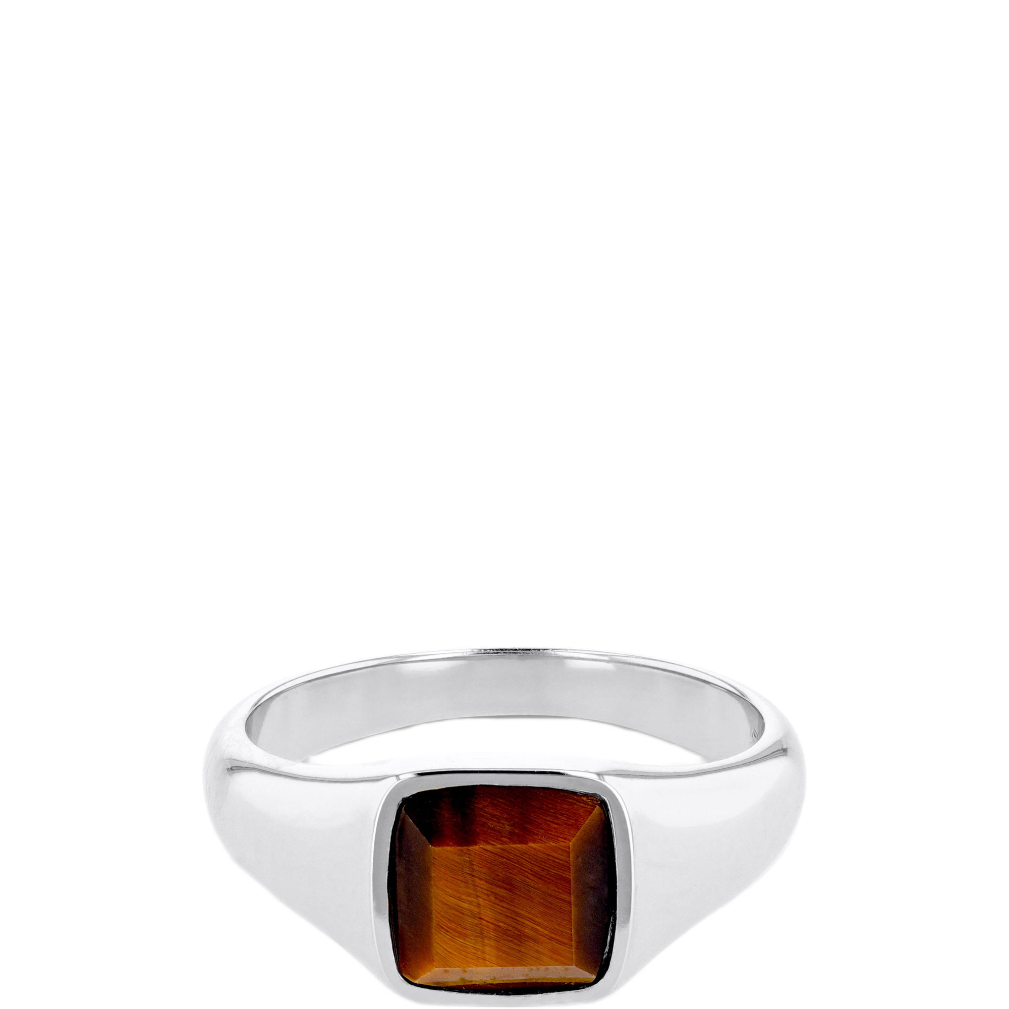 Tiger Eye Cushion Signet Ring