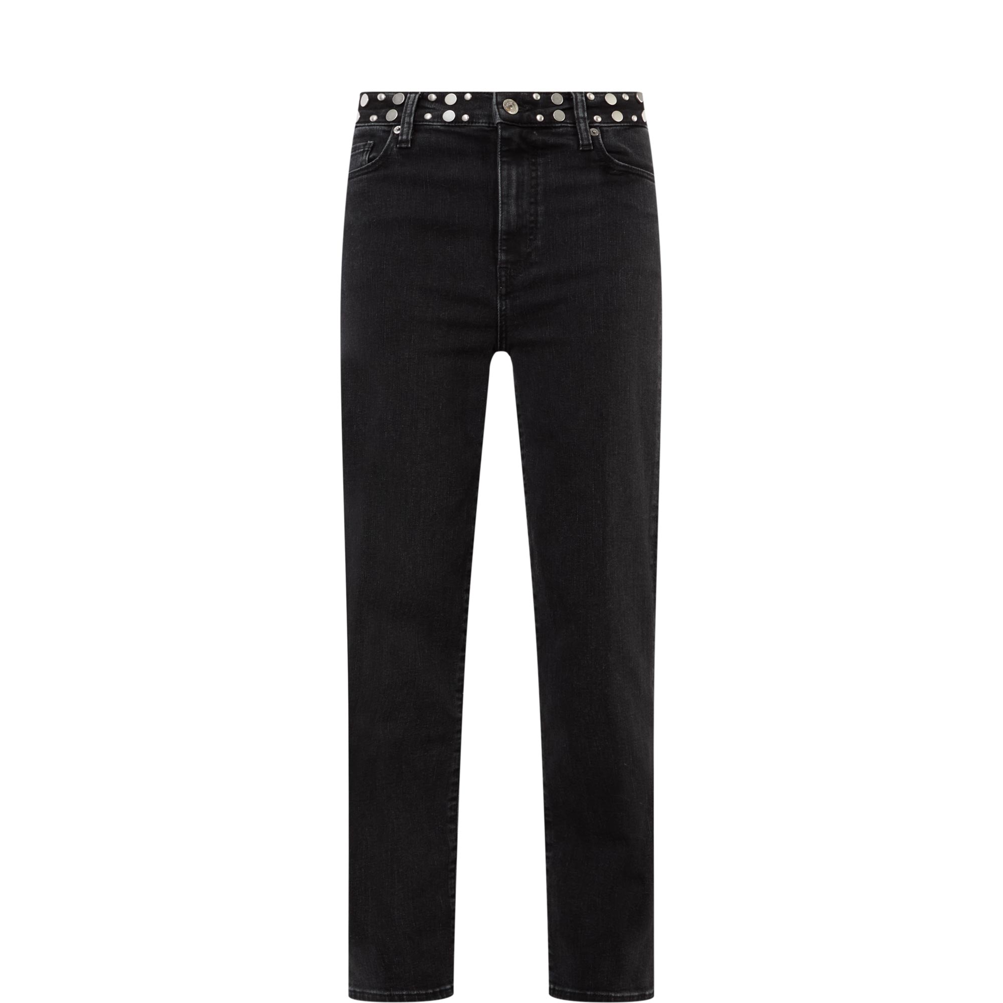 Le Sleek Stud Embellished Straight Leg Jeans