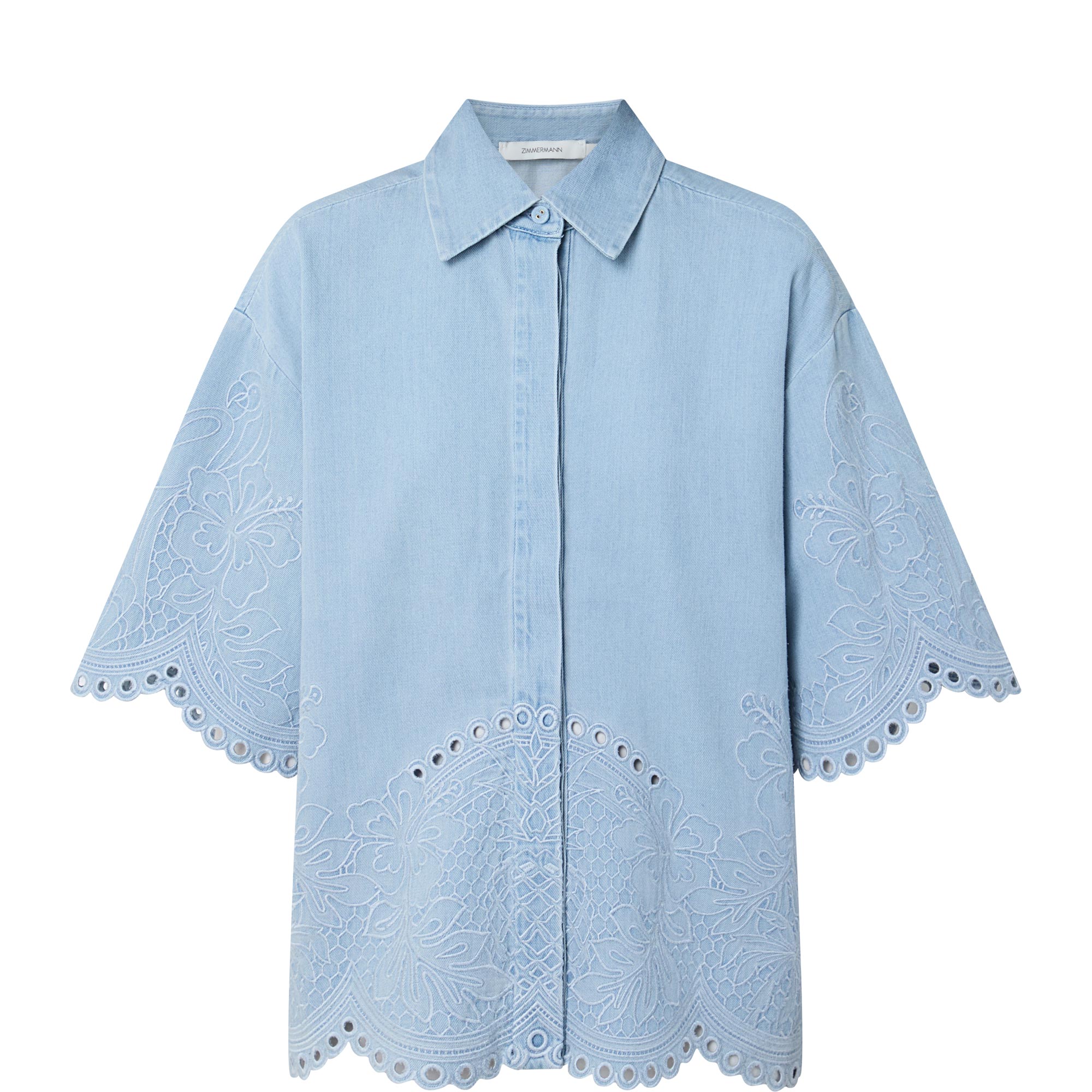 Broderie Anglaise Denim Shirt