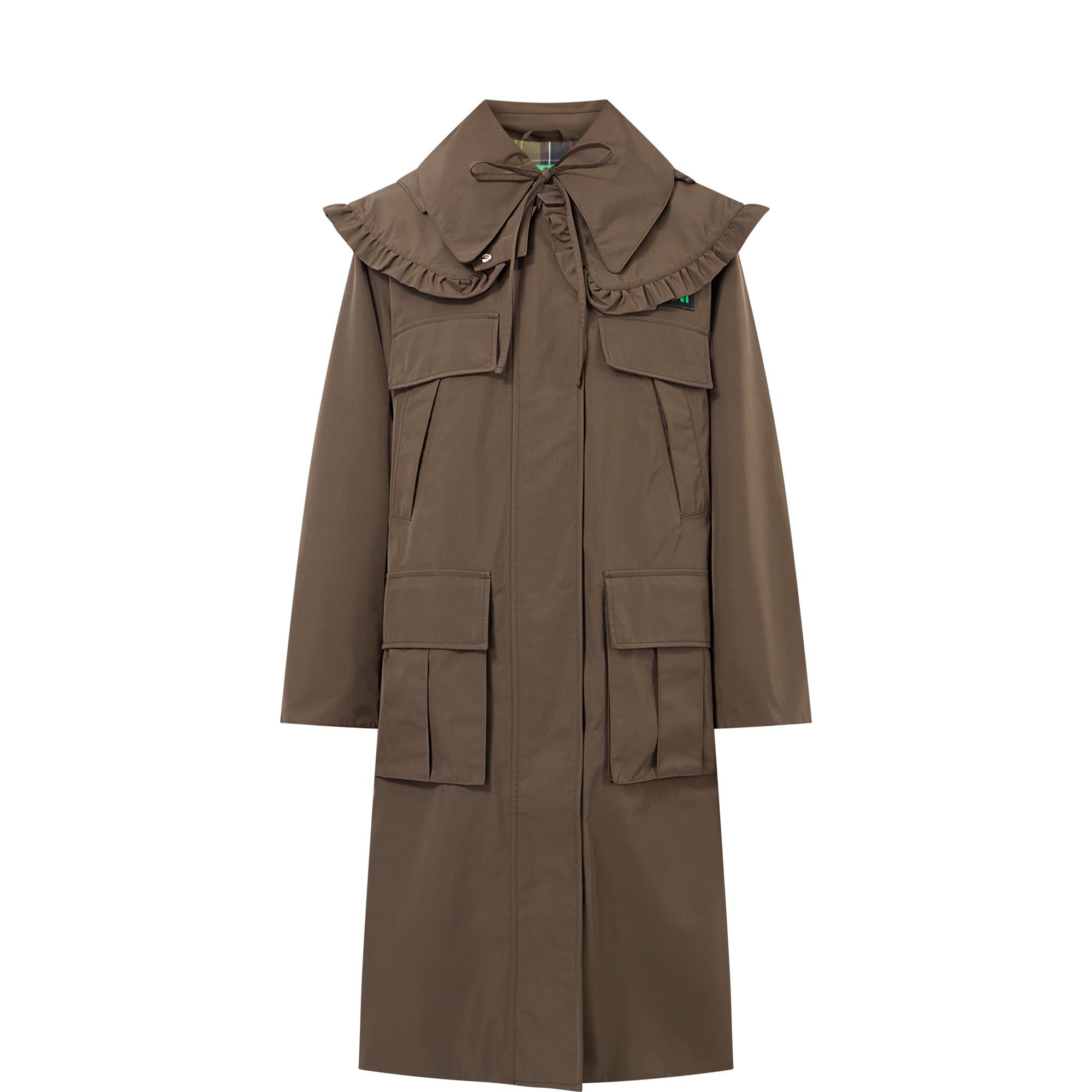 Ruffle Collar Waterproof Parka Jacket