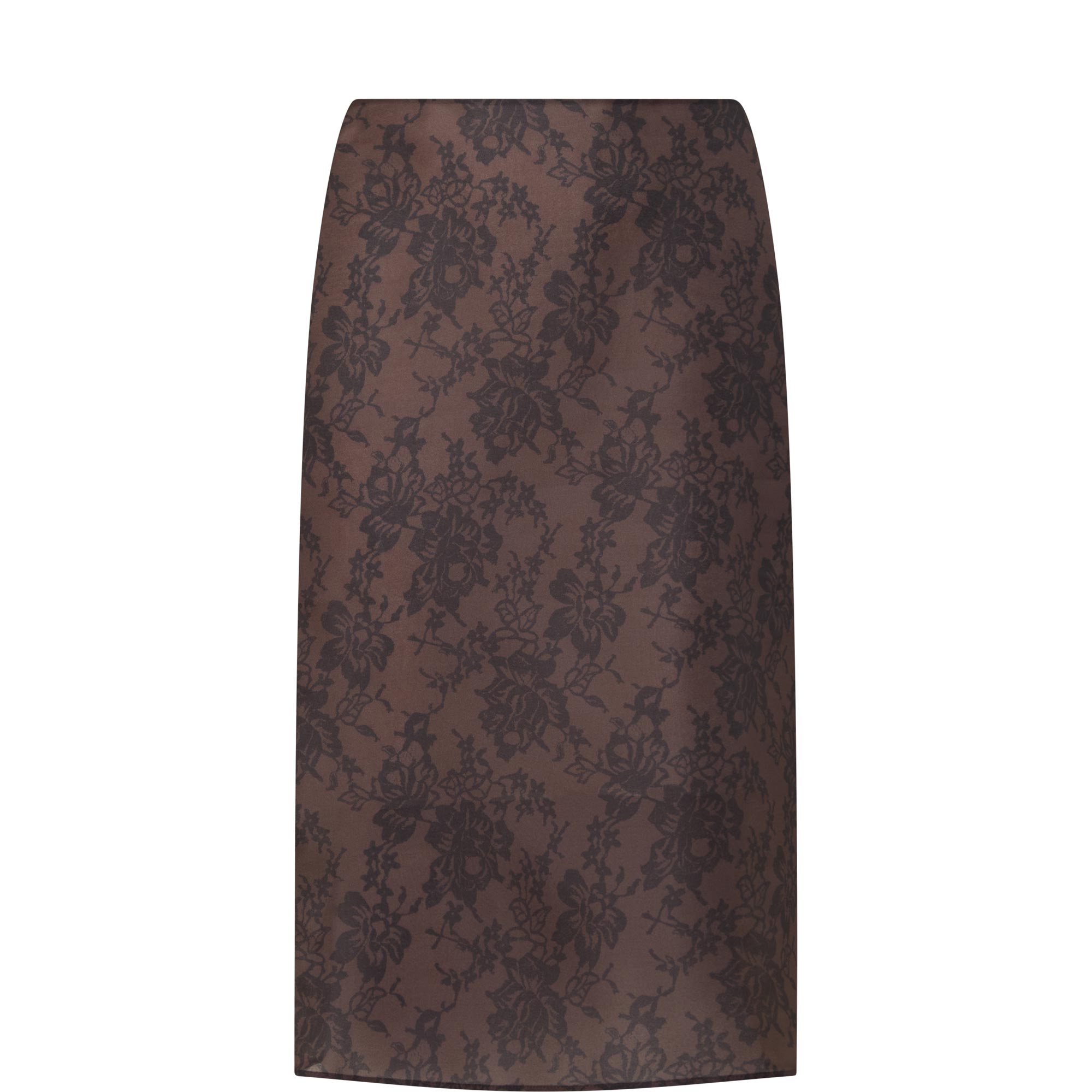 Floral Lace Print Pencil Skirt