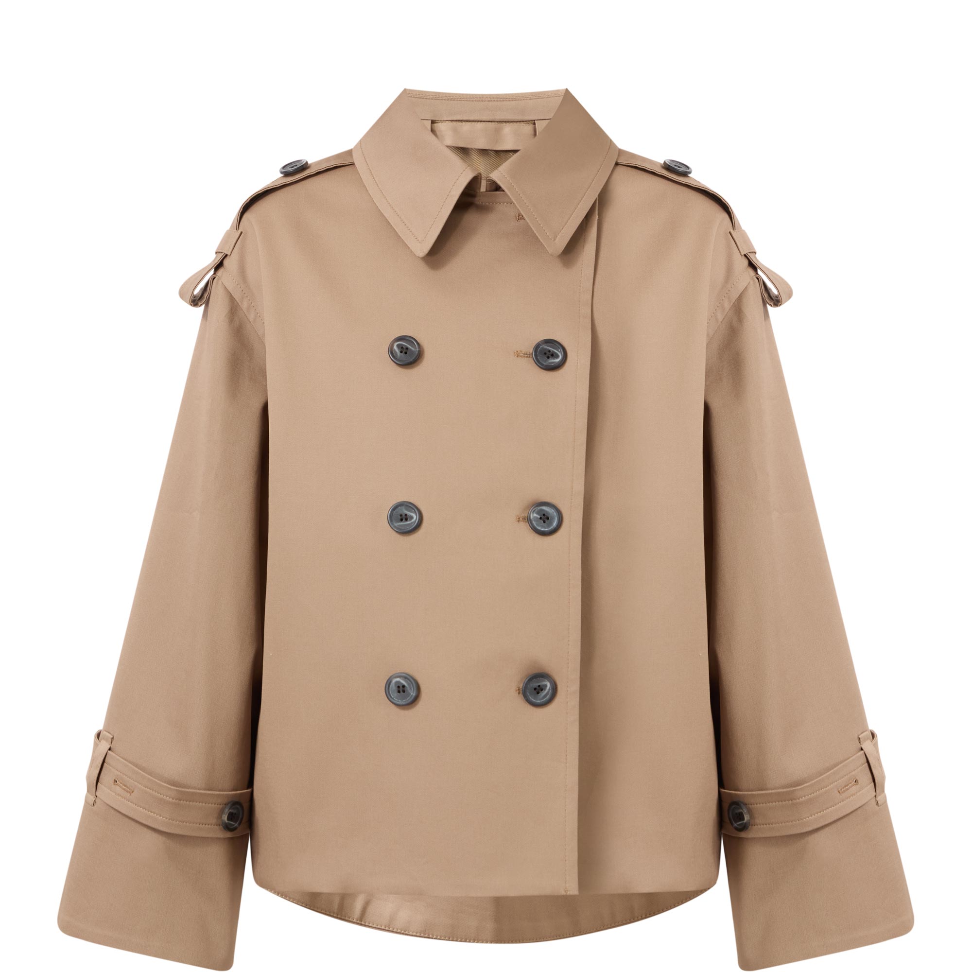 Alisandra Double-Breasted Short Trench Coat