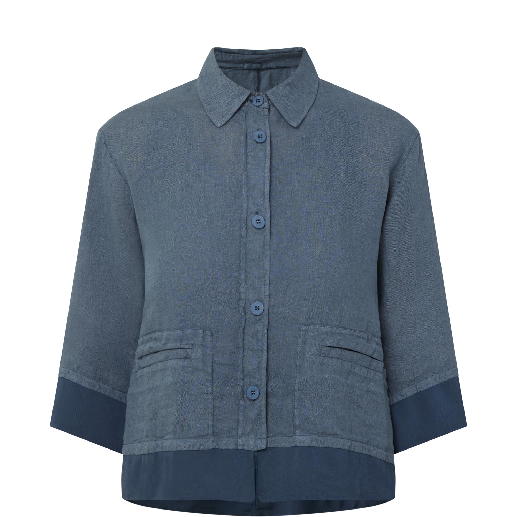 Contrast Trim Button Down Shirt