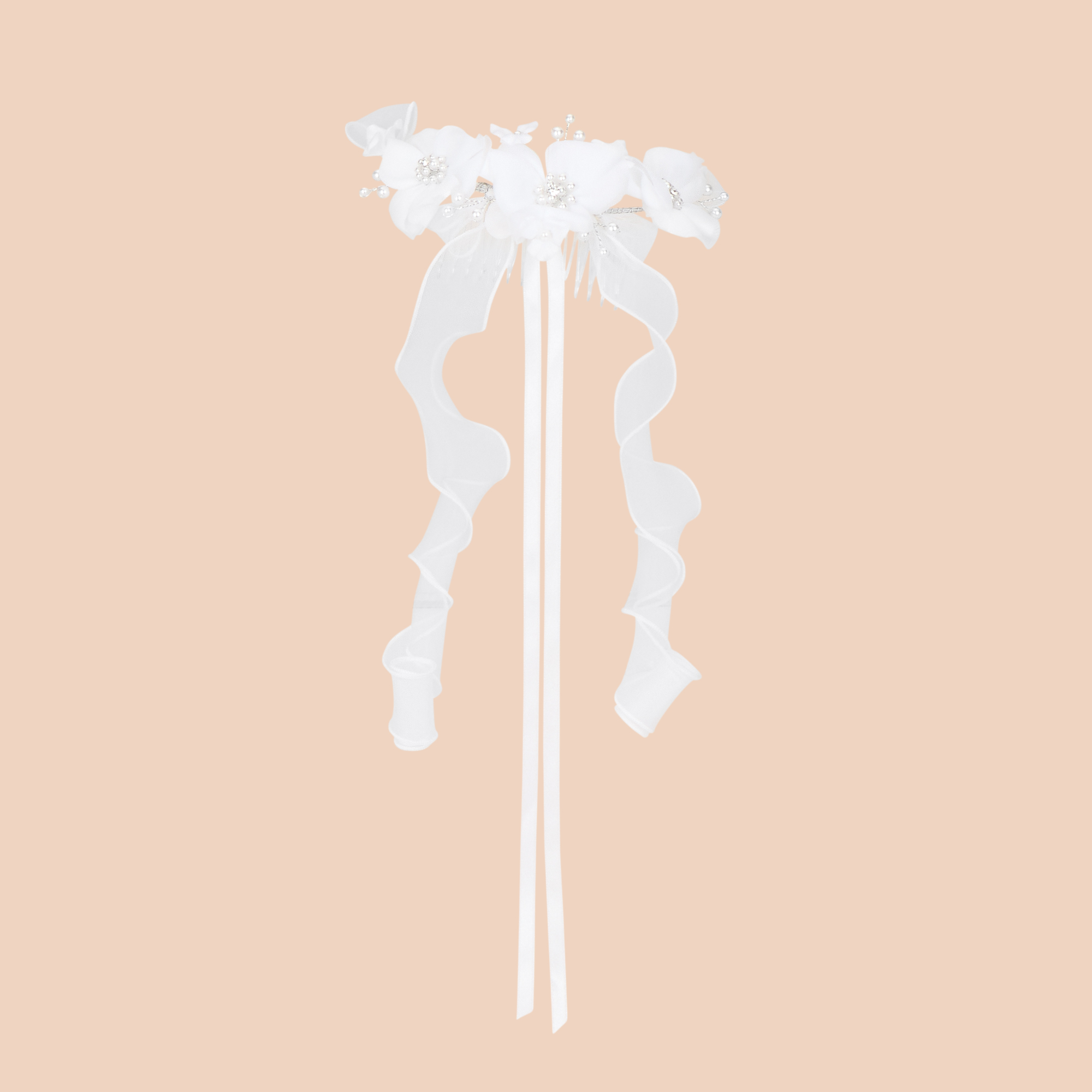 Floral Ribbon Communion Hair Clip