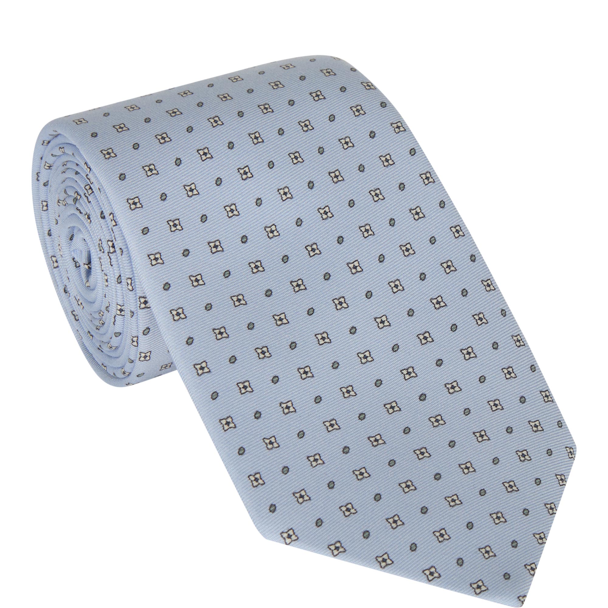 Geometric Floral Silk Tie