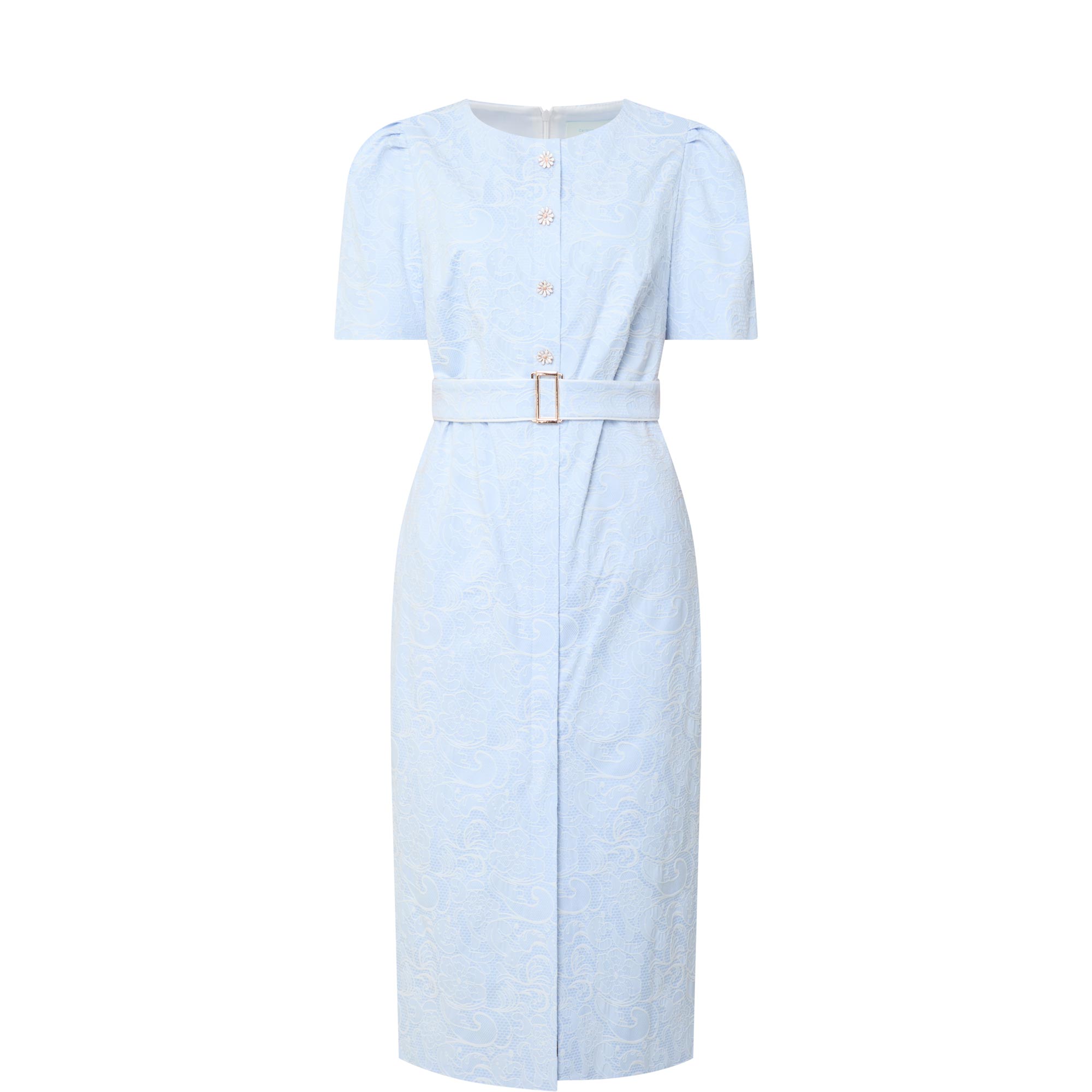 Carrie Jacquard Belted Dress