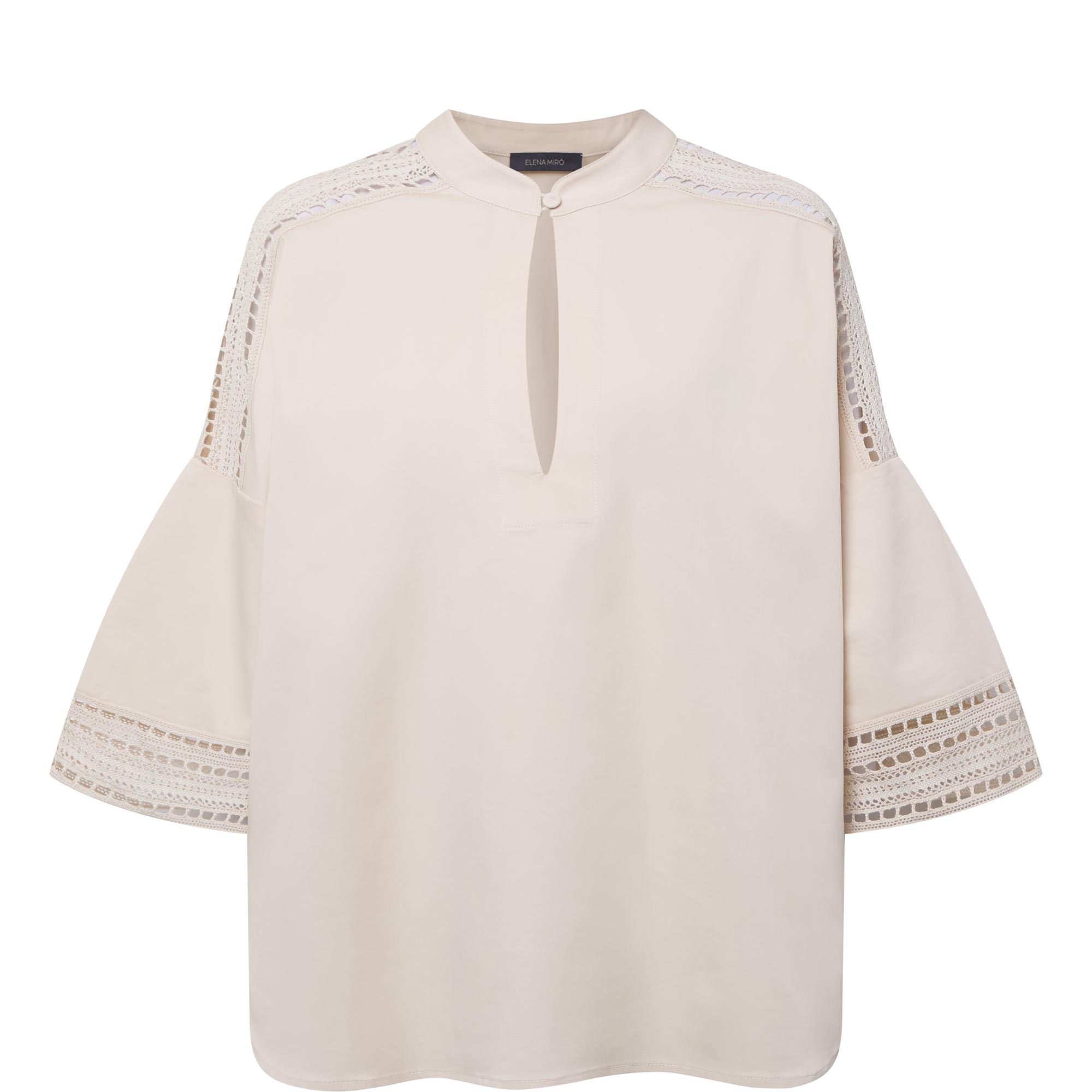 Embroidered Open-Work Blouse