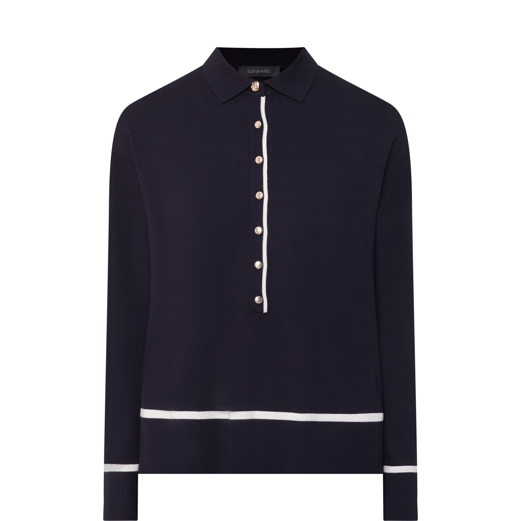 Stripe Knit Polo Shirt