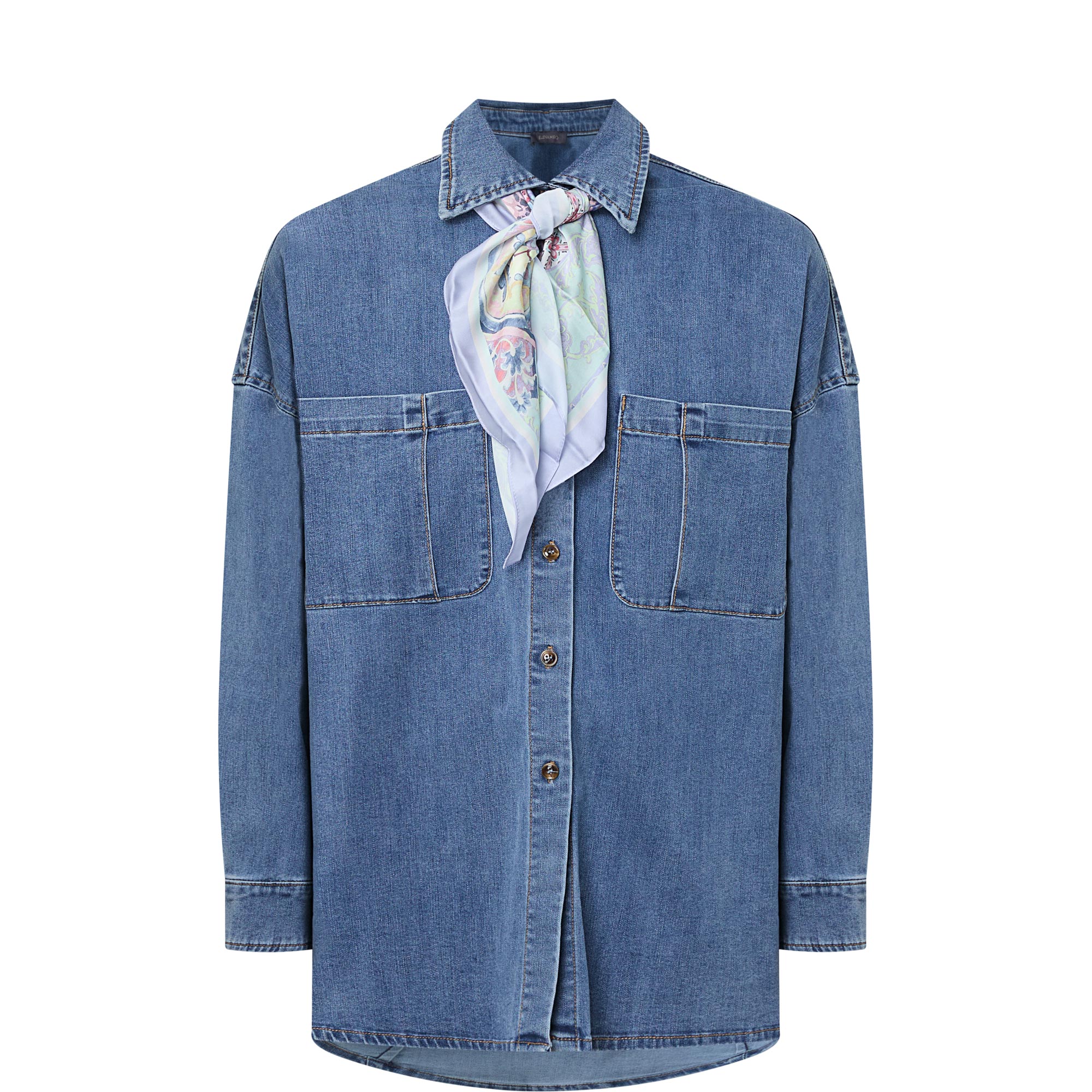 Scarf Denim Shirt