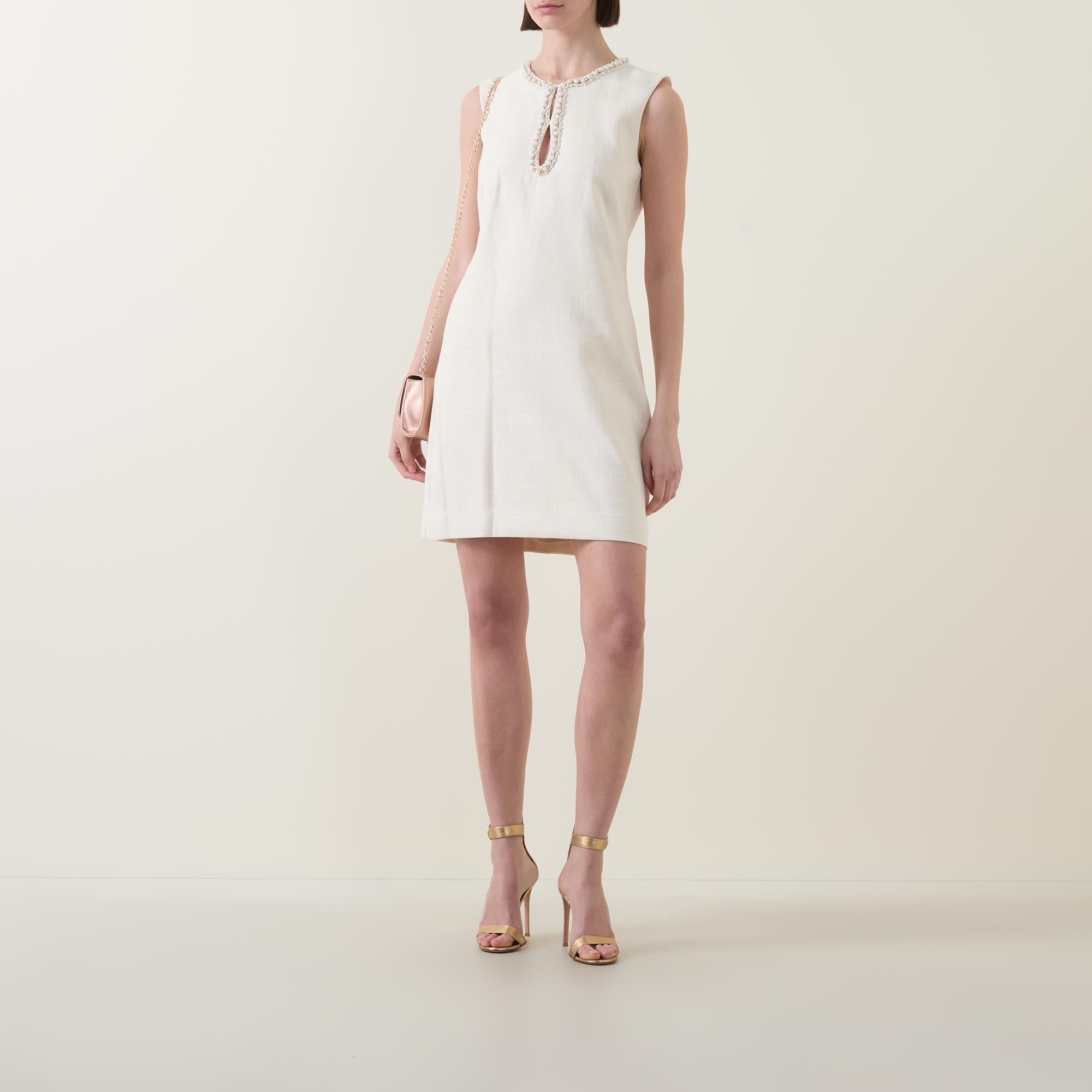 Lucy Pearl Trim Mini Shift Dress