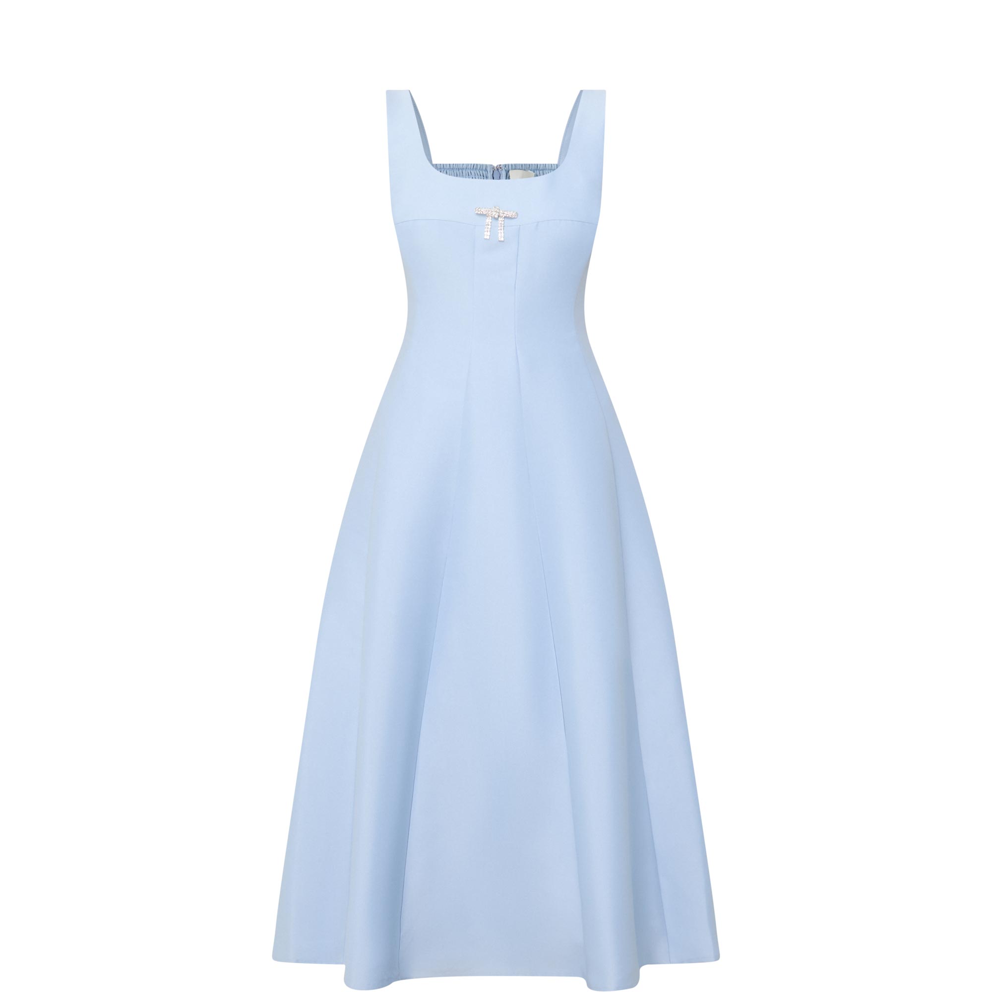 Vivian Embellished Brooch Flared Dress