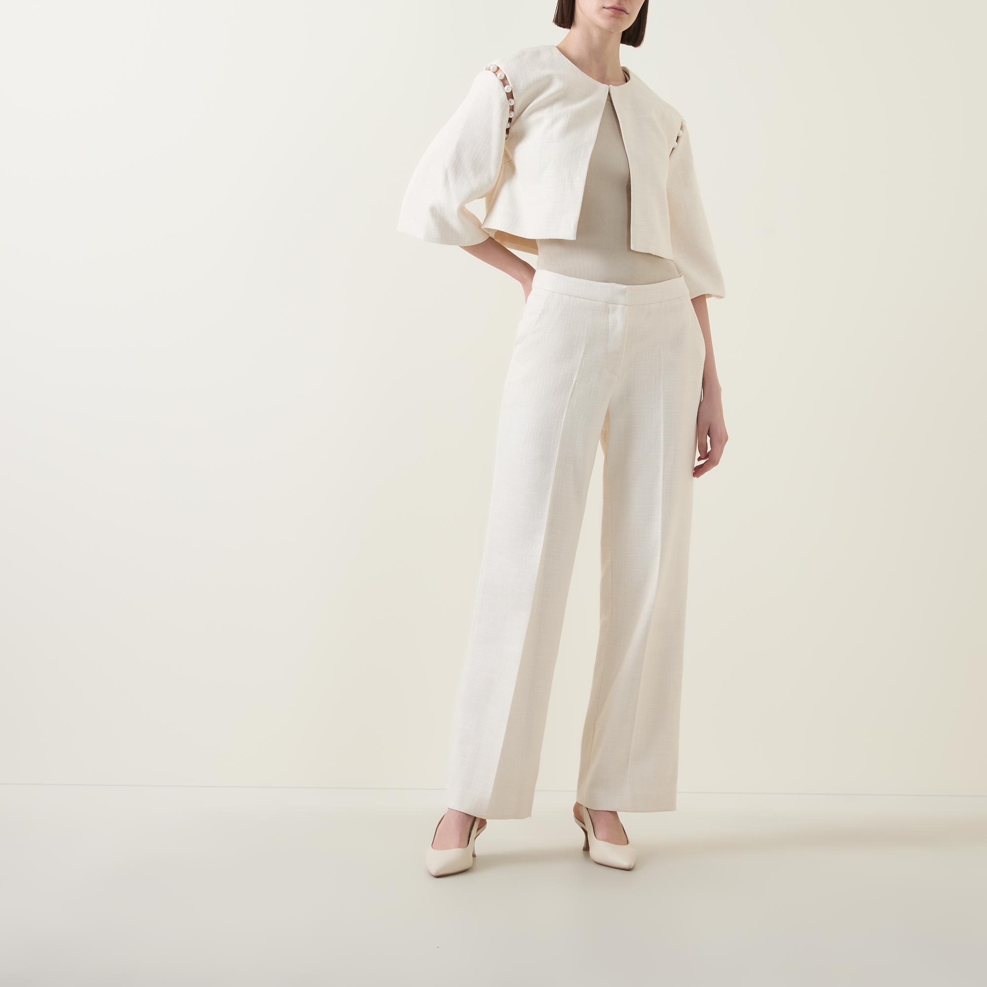 Nancy Pearl Embellished Cropped Jacket