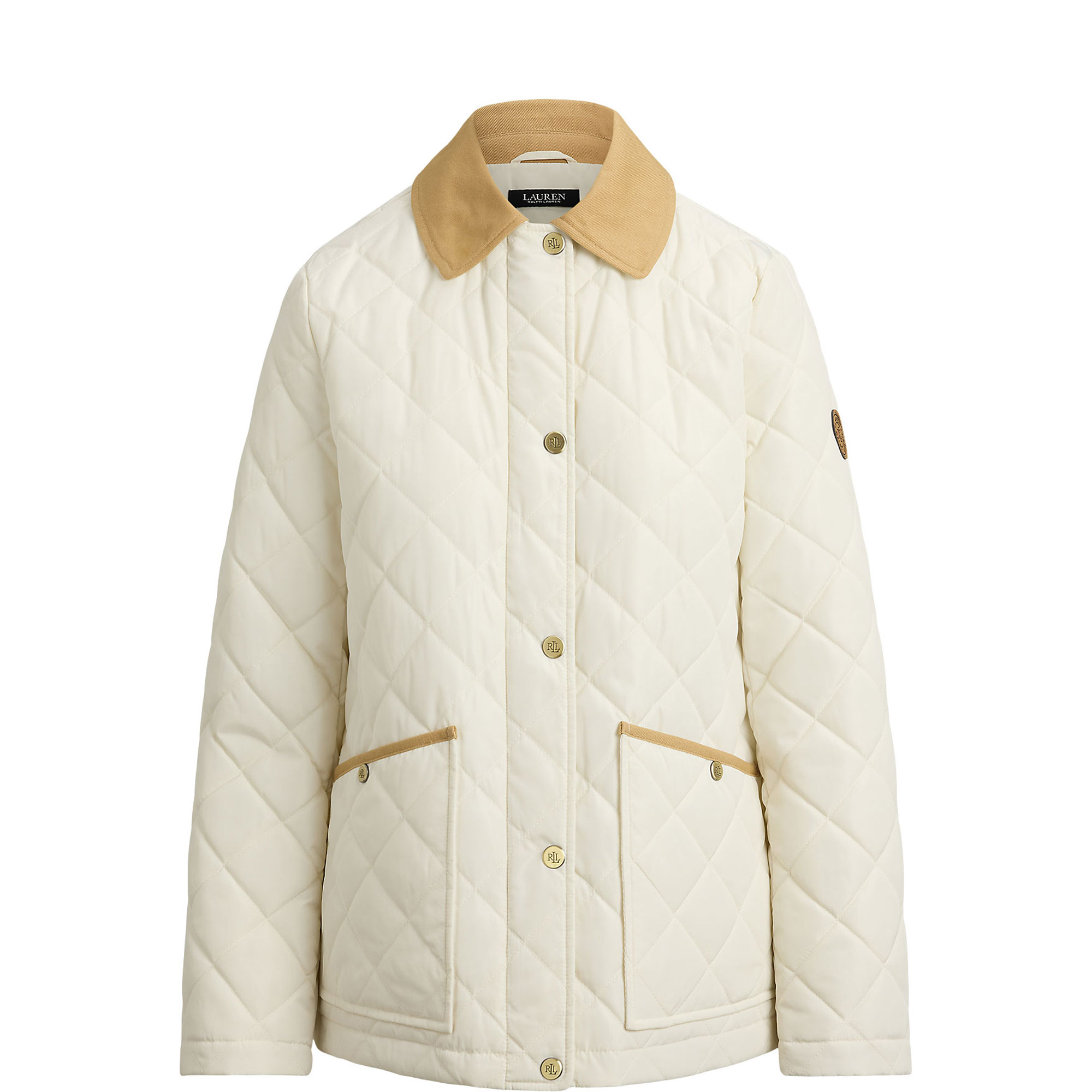 Twill Trim Diamond Quilted Barn Jacket