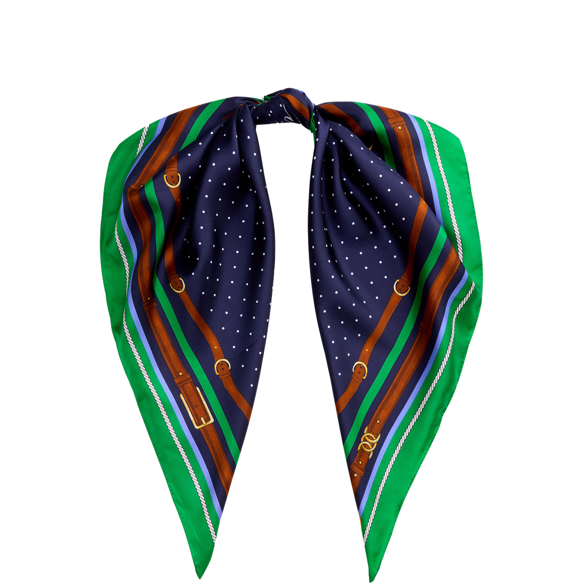 Belting Logo Polka Dot Silk Scarf