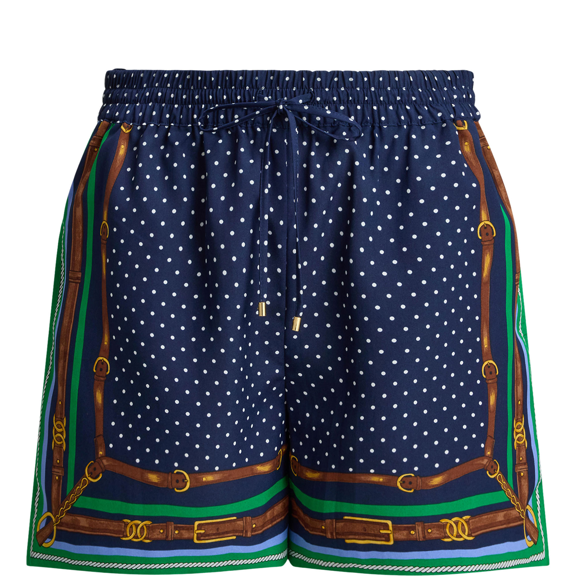 Belting Polka Dot Drawcord Shorts