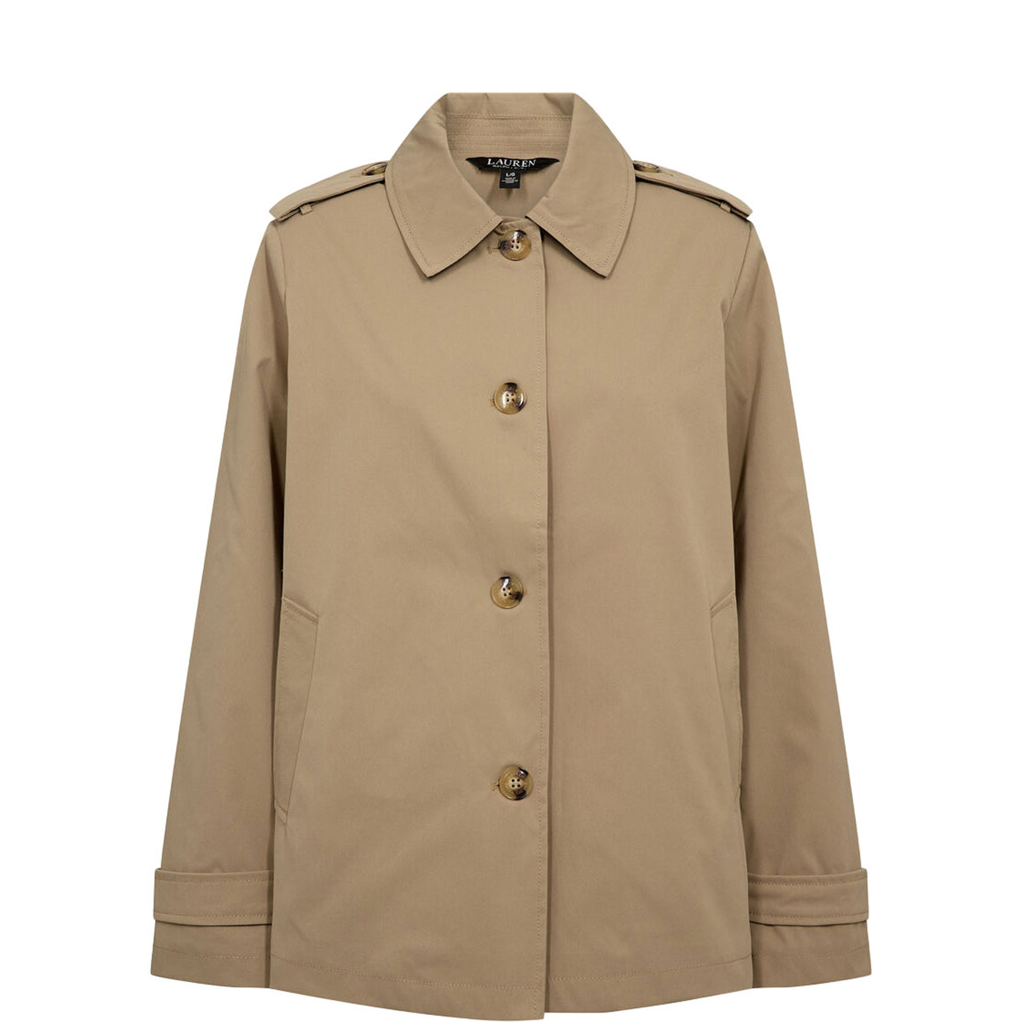 Embroidered Crest Twill Trench Jacket