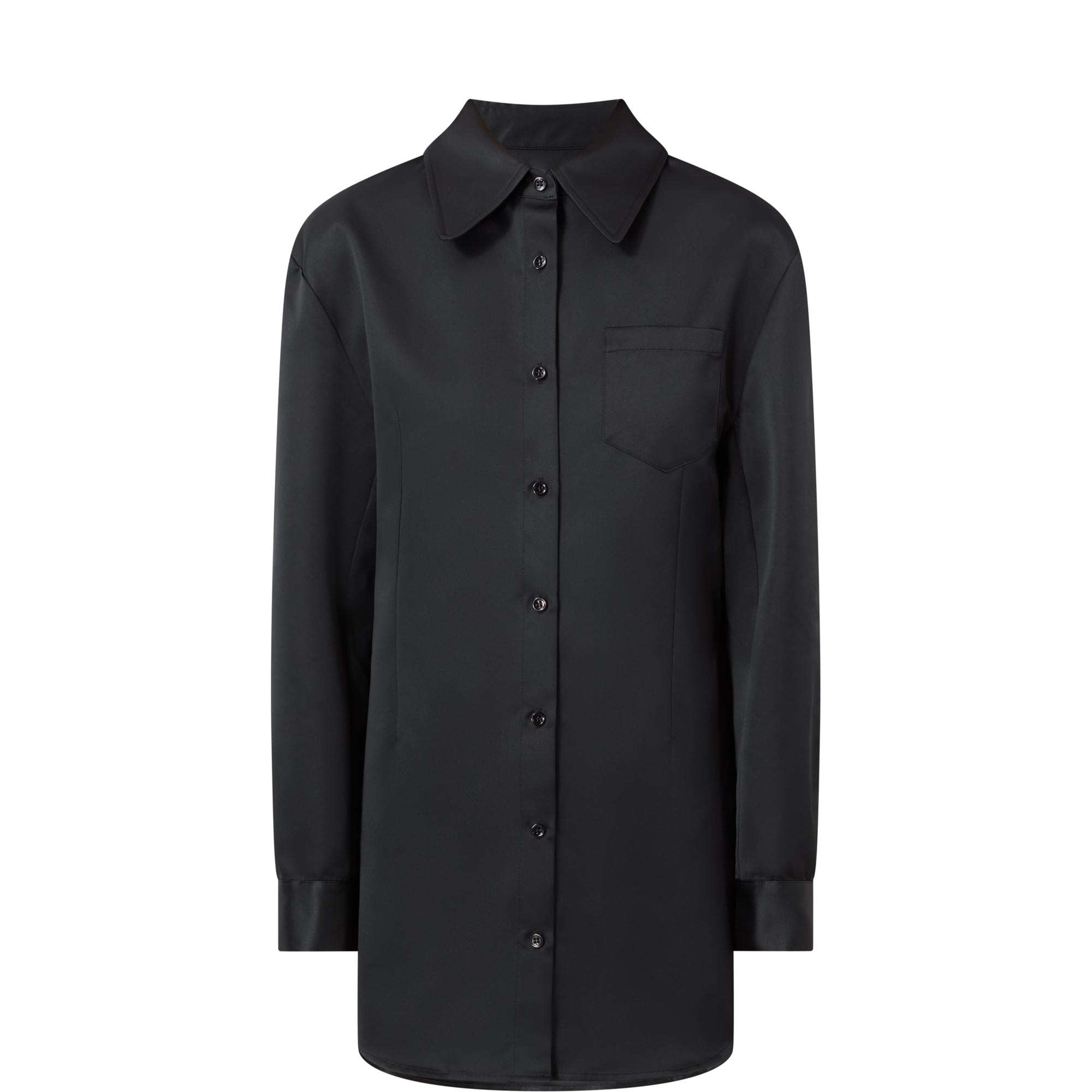 Akita Satin Cinched Shirt Dress