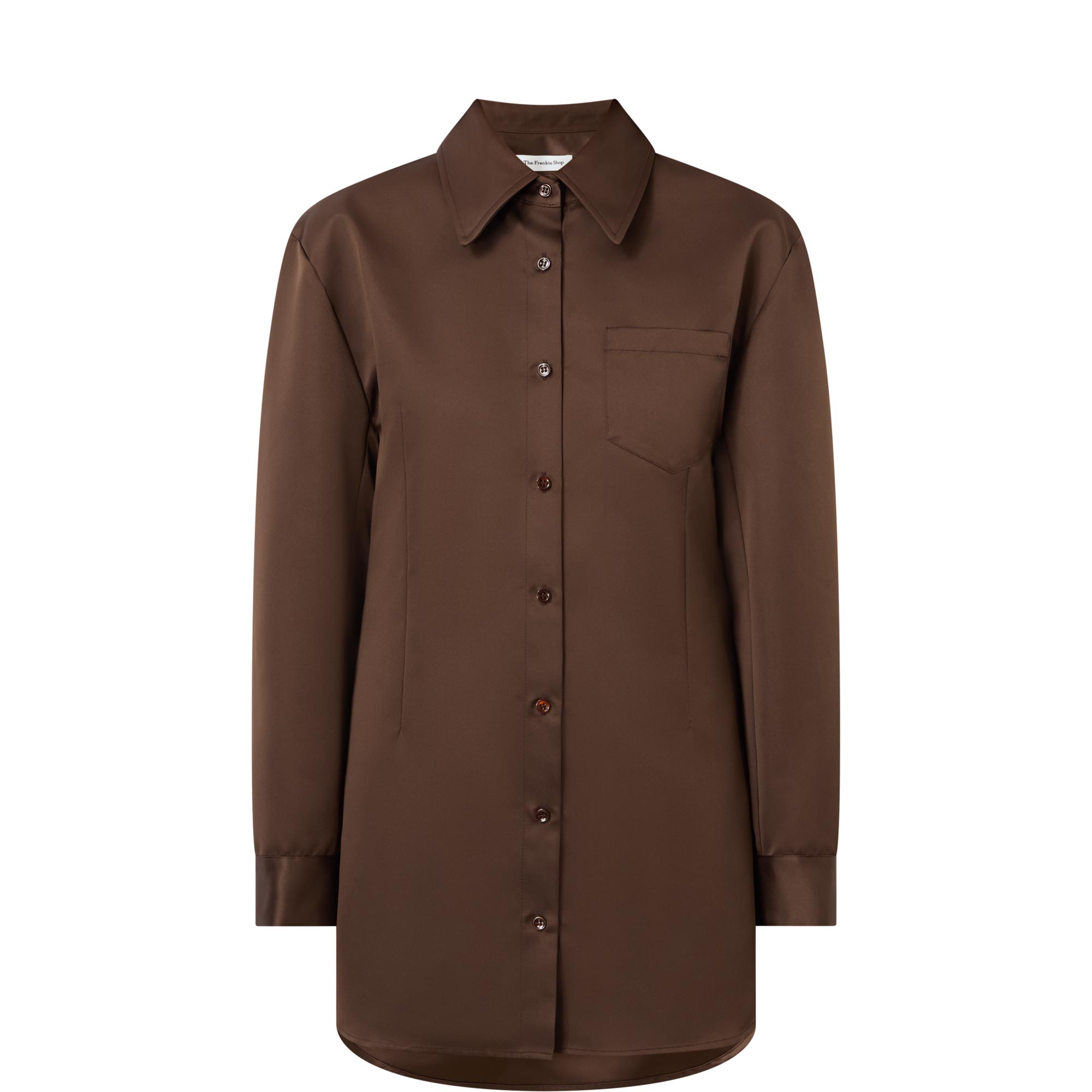 Akita Satin Cinched Shirt Dress