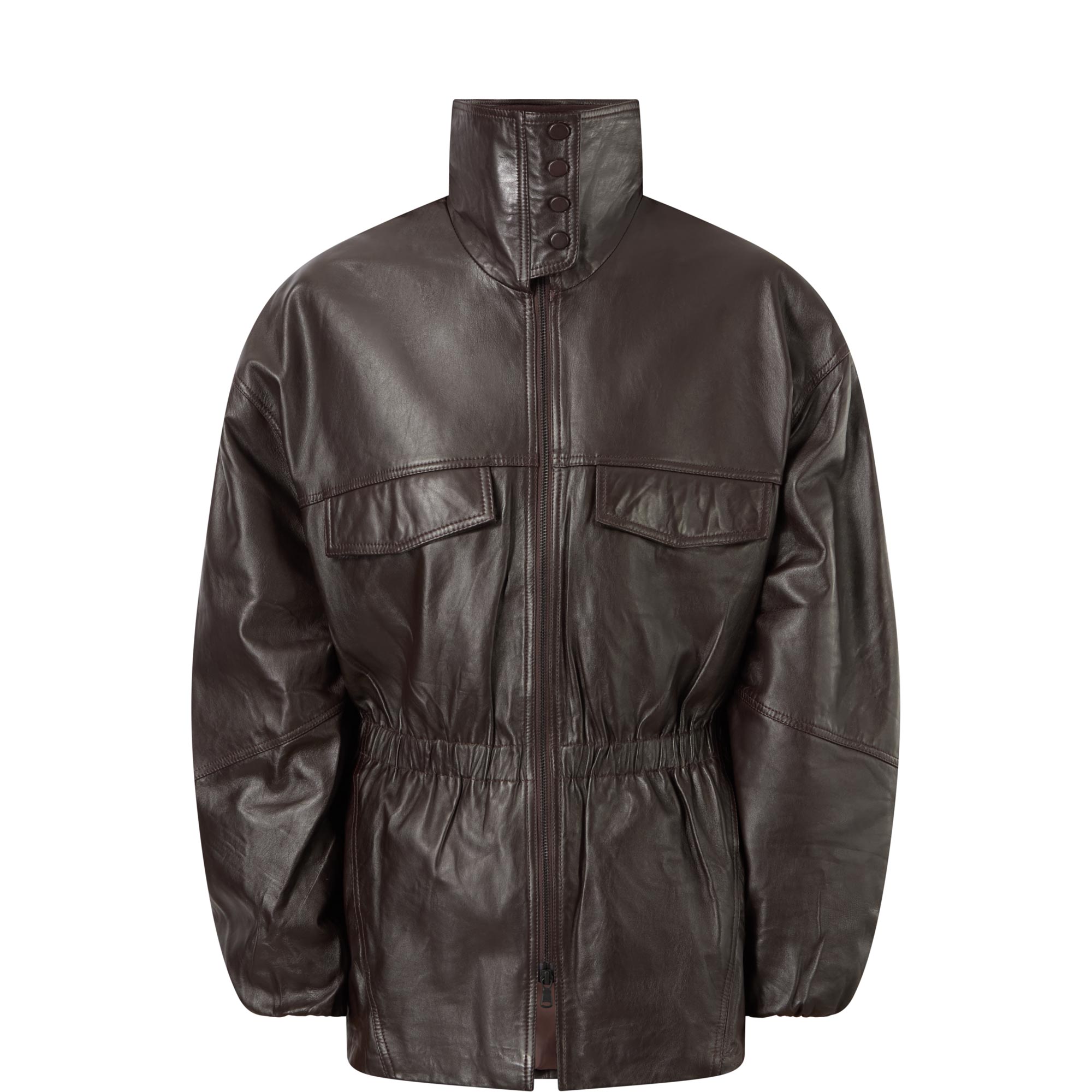 Carnaby Funnel Neck Leather Jacket
