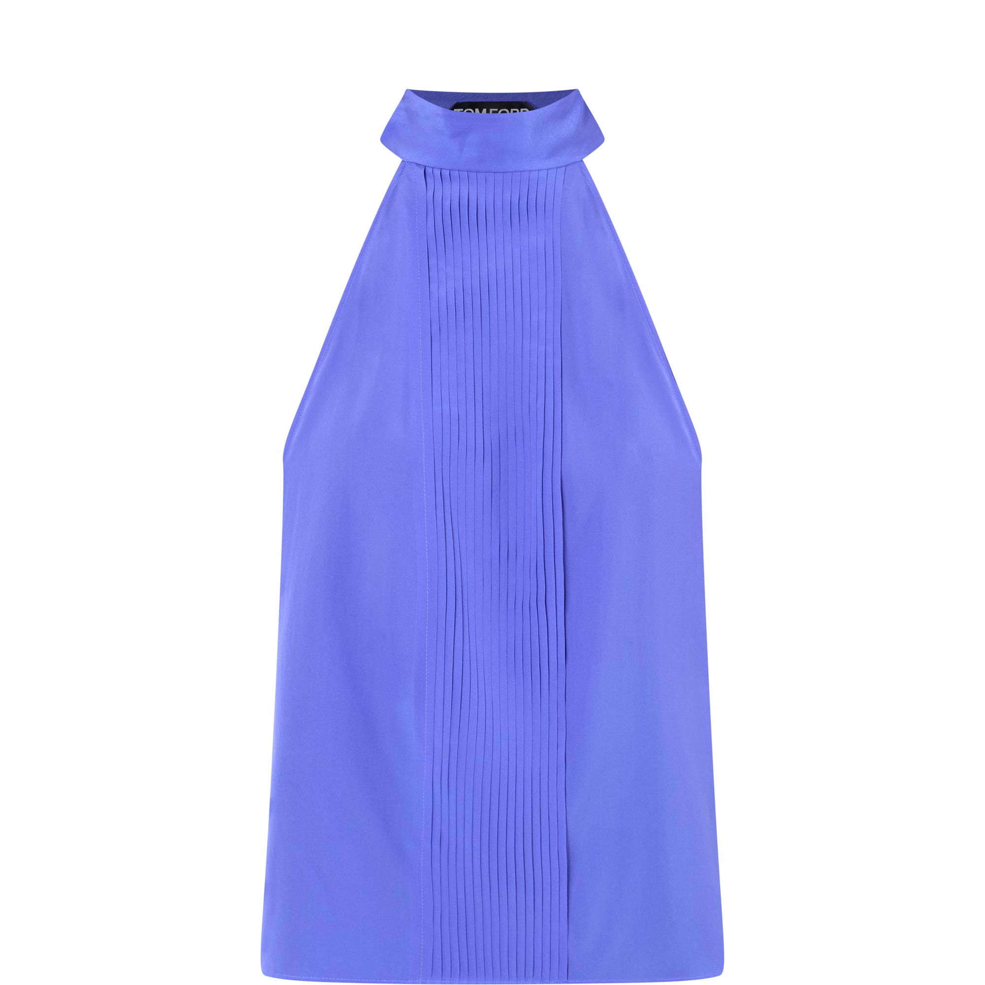Pleated Silk Halter Blouse