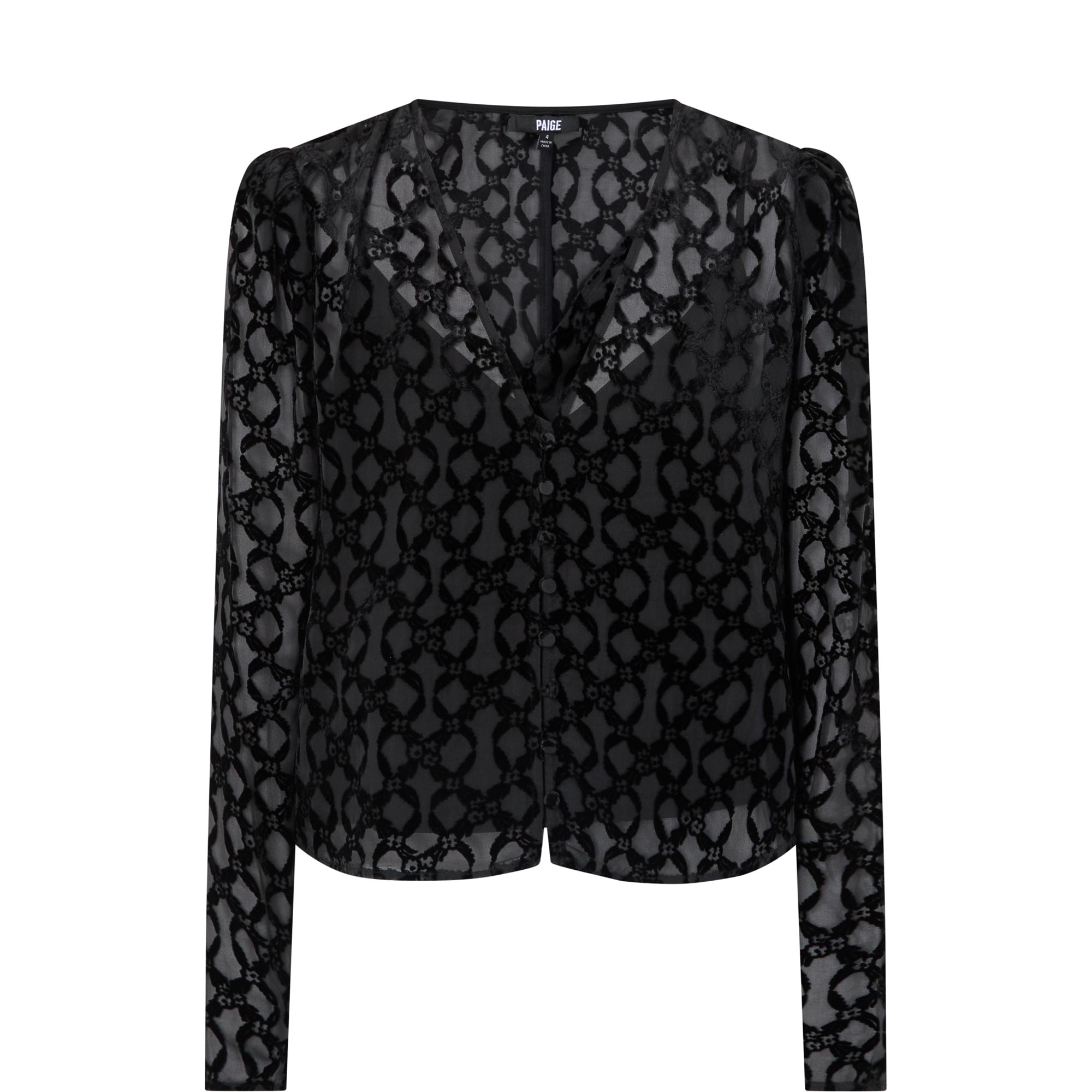 Amaya Printed Semi Sheer Blouse