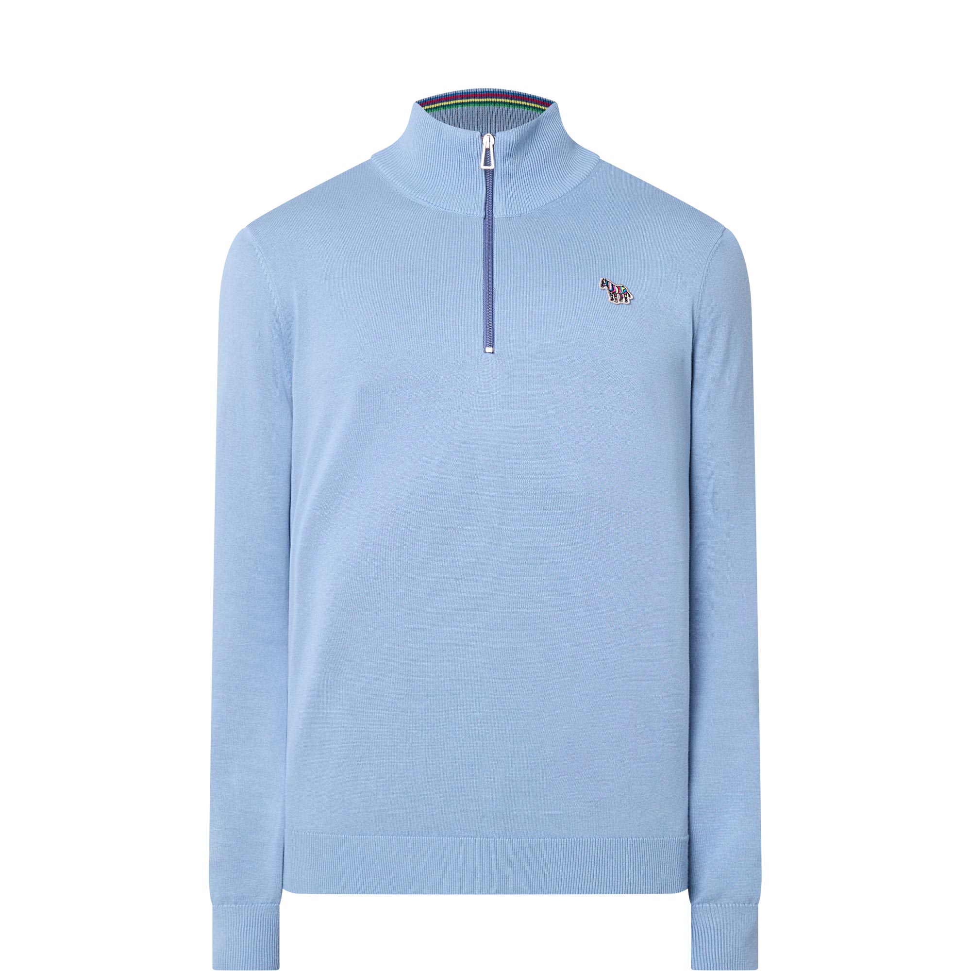 Zebra Badge Half-Zip Sweater