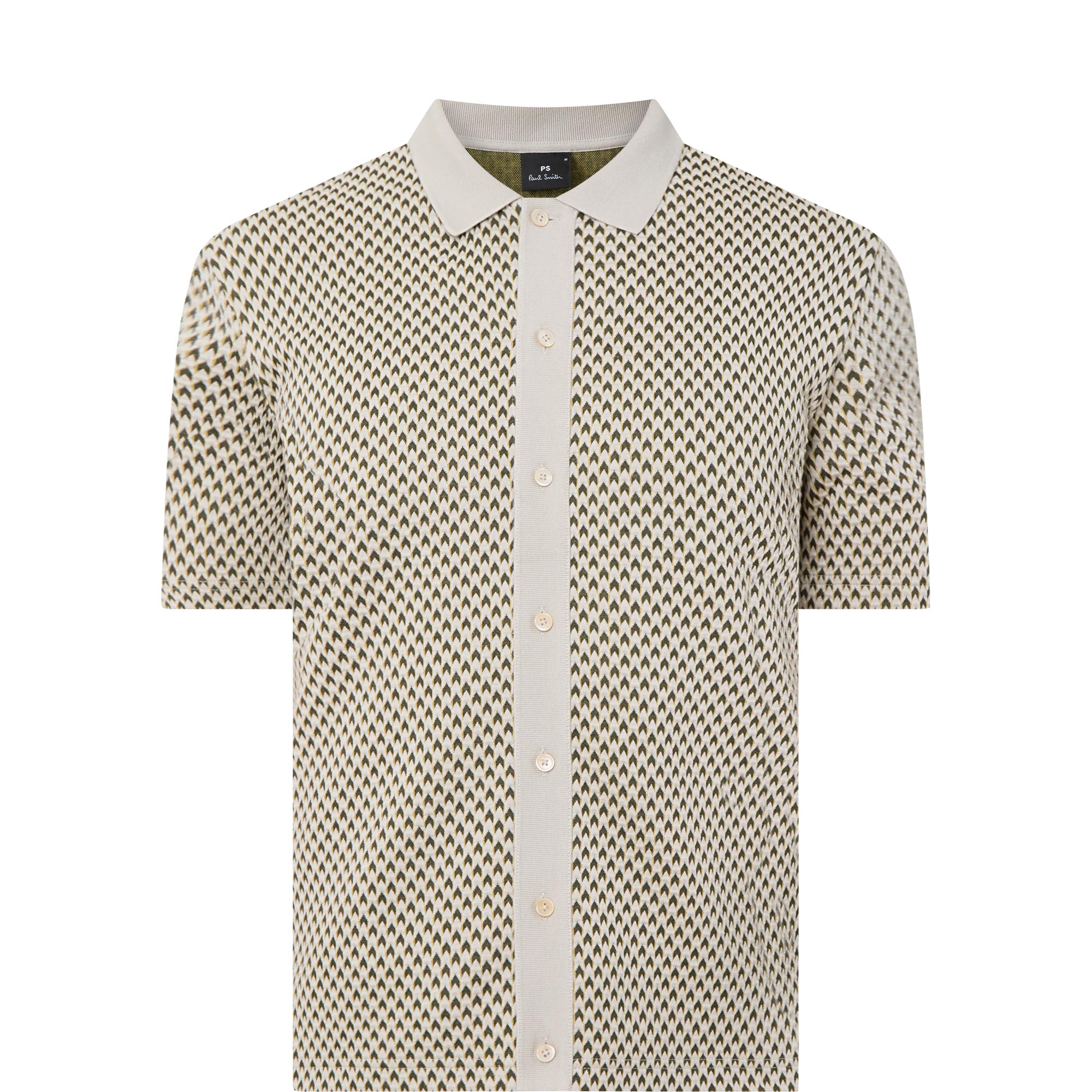 Jacquard Button-Through Polo Shirt