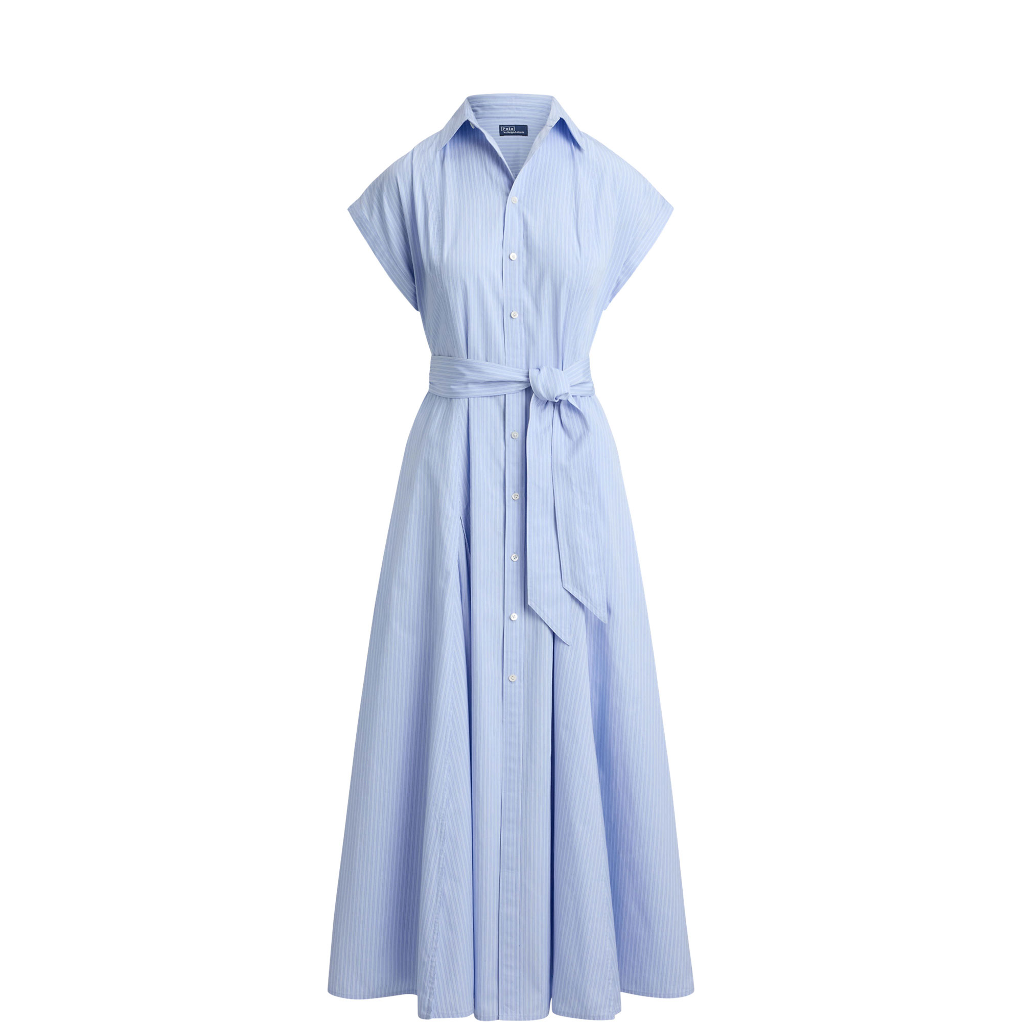 Striped Belted Shirt Dress