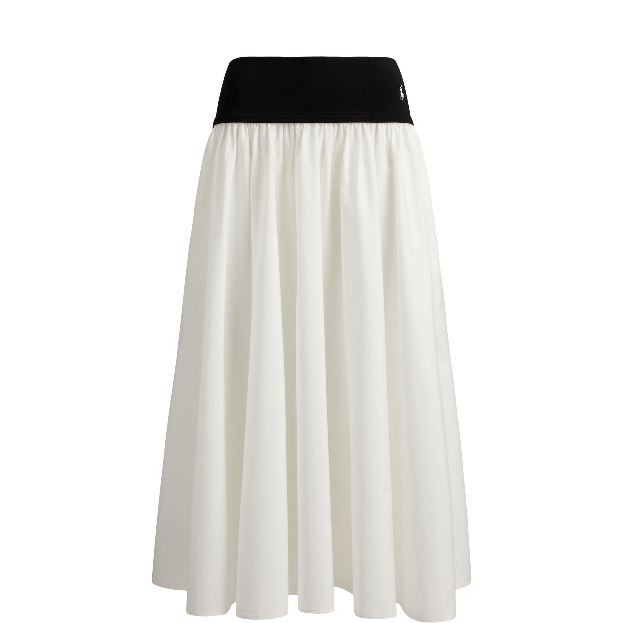 Pony Logo Contrast Waistband Flared Skirt