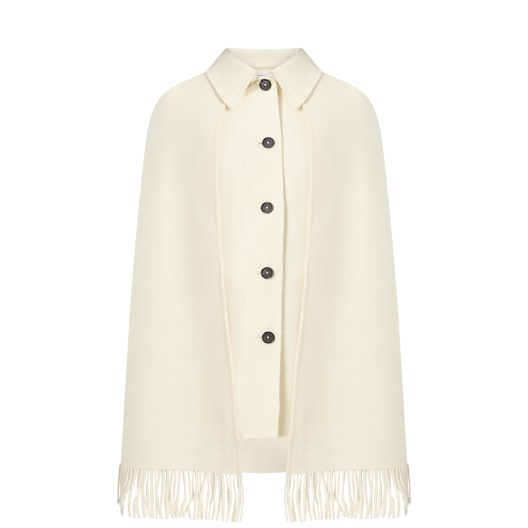 Boucl&eacute; Fringed Cape Jacket