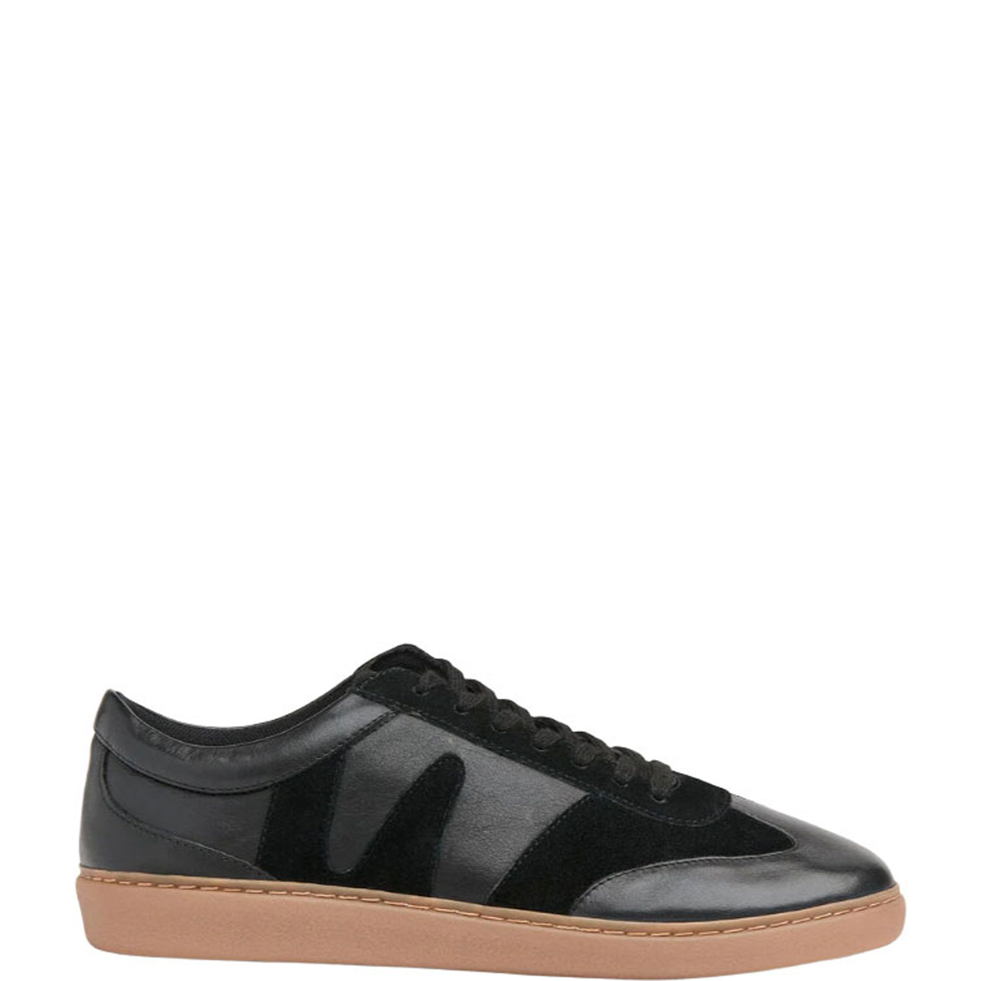 Suede Leather Mix Lace-Up Trainers