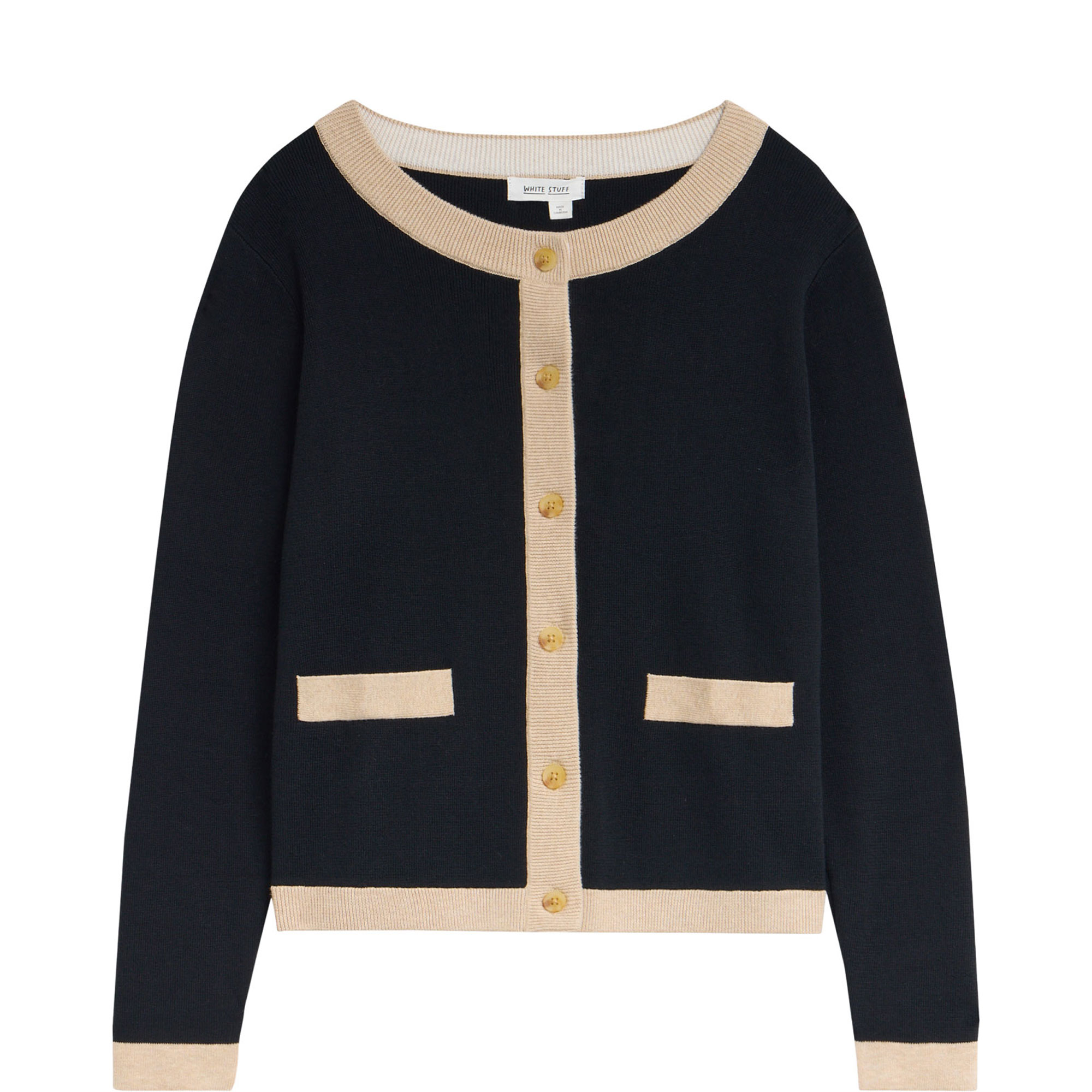 Charlotte Contrast Tipped Cardigan