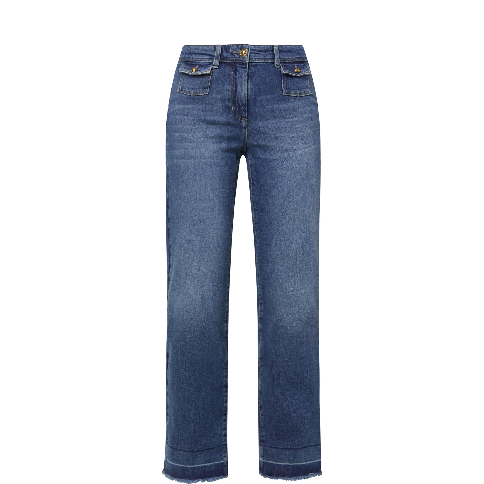 Flap Pocket Straight Leg Jeans