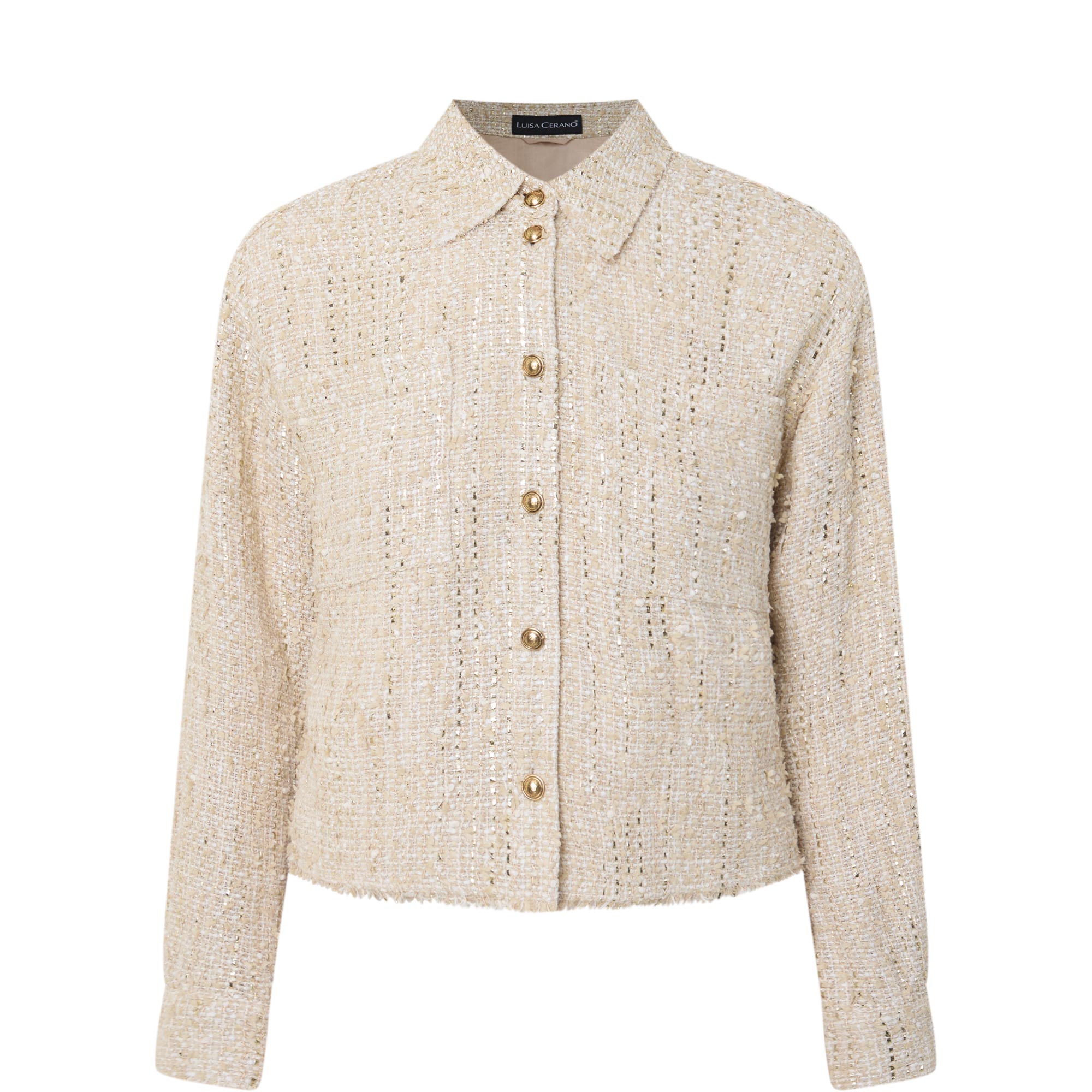 Double Pocket Tweed Overshirt