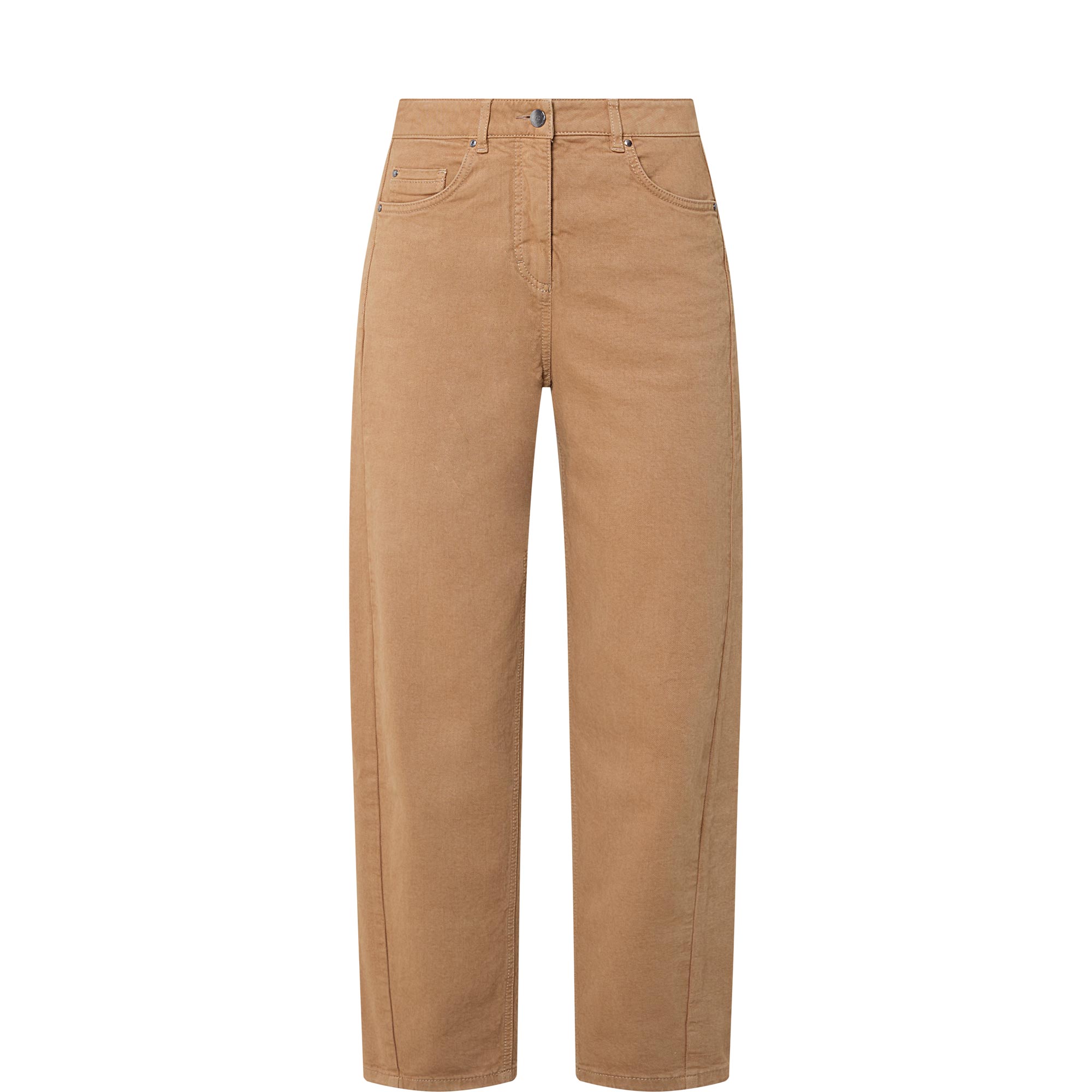 Cropped Barrel Leg Trousers