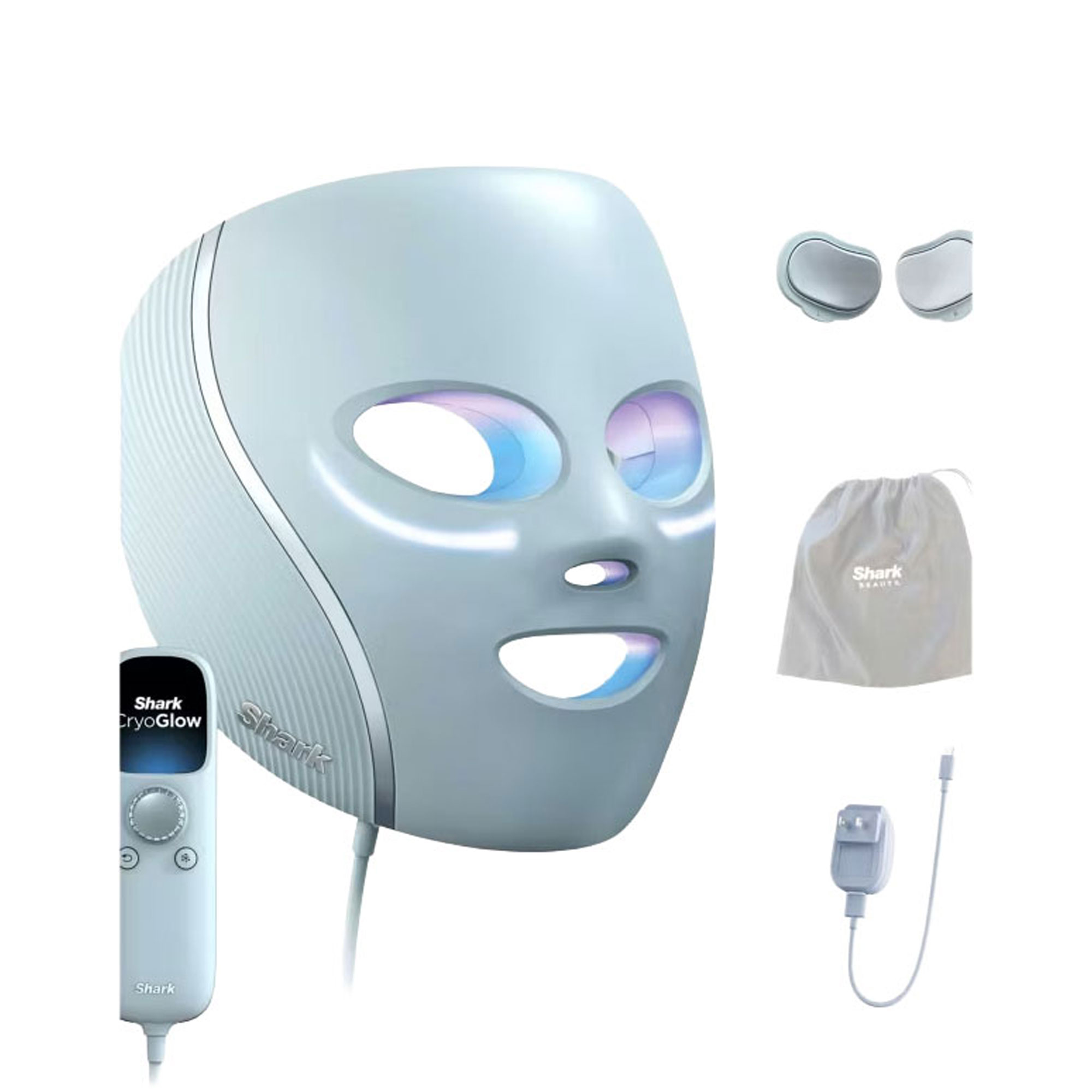CryoGlow Under-Eye Cooling + LED Mask - Frost Blue