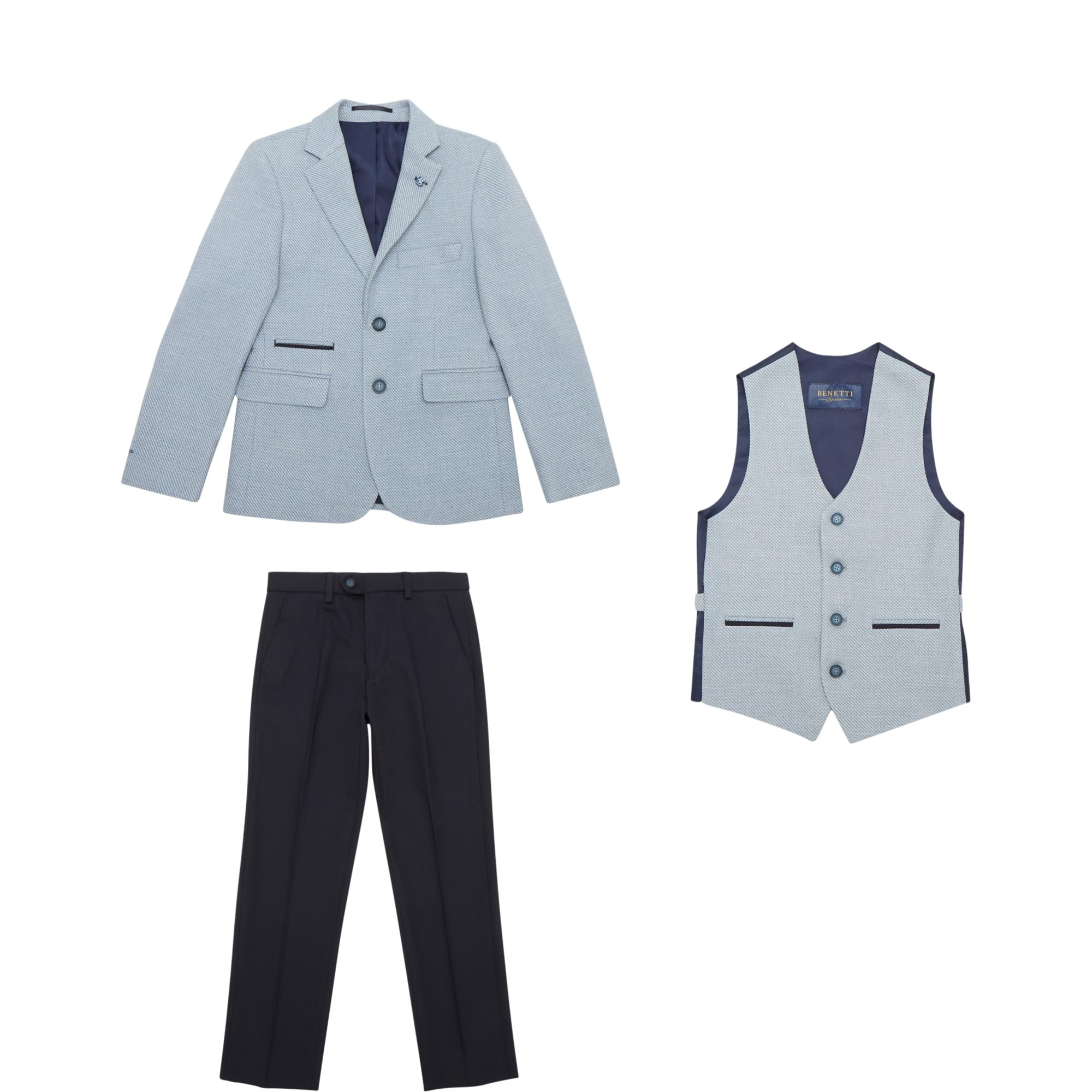 Textured Three-Piece Suit