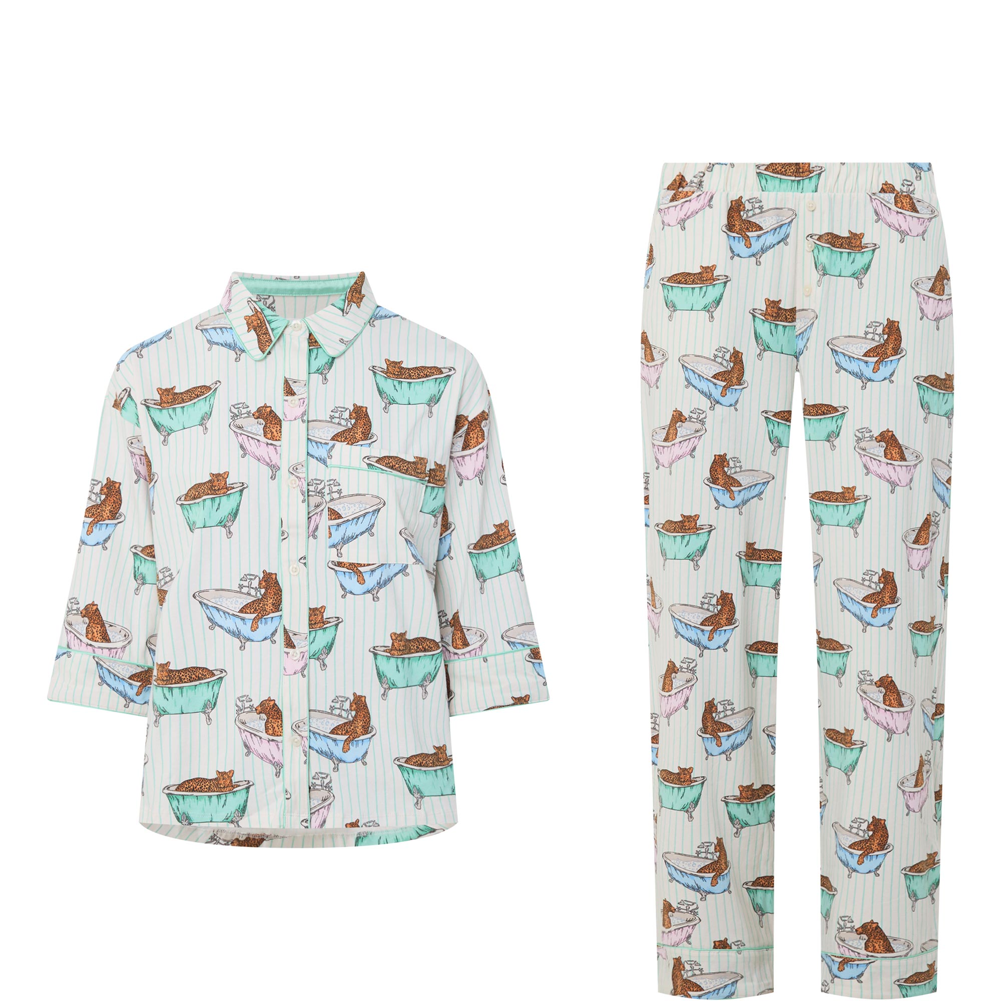 Bubble Bath Leopard Pyjama Set
