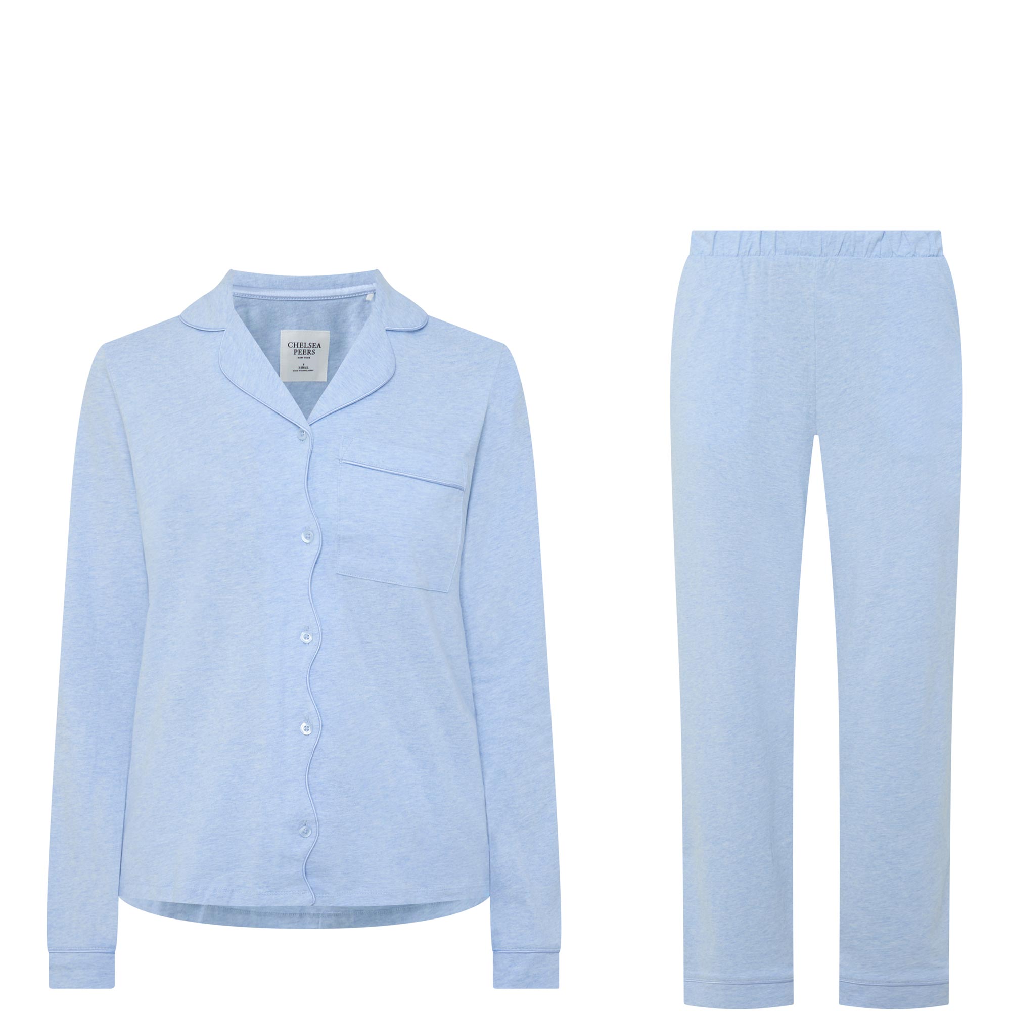 Solid Scallop Pyjama Set