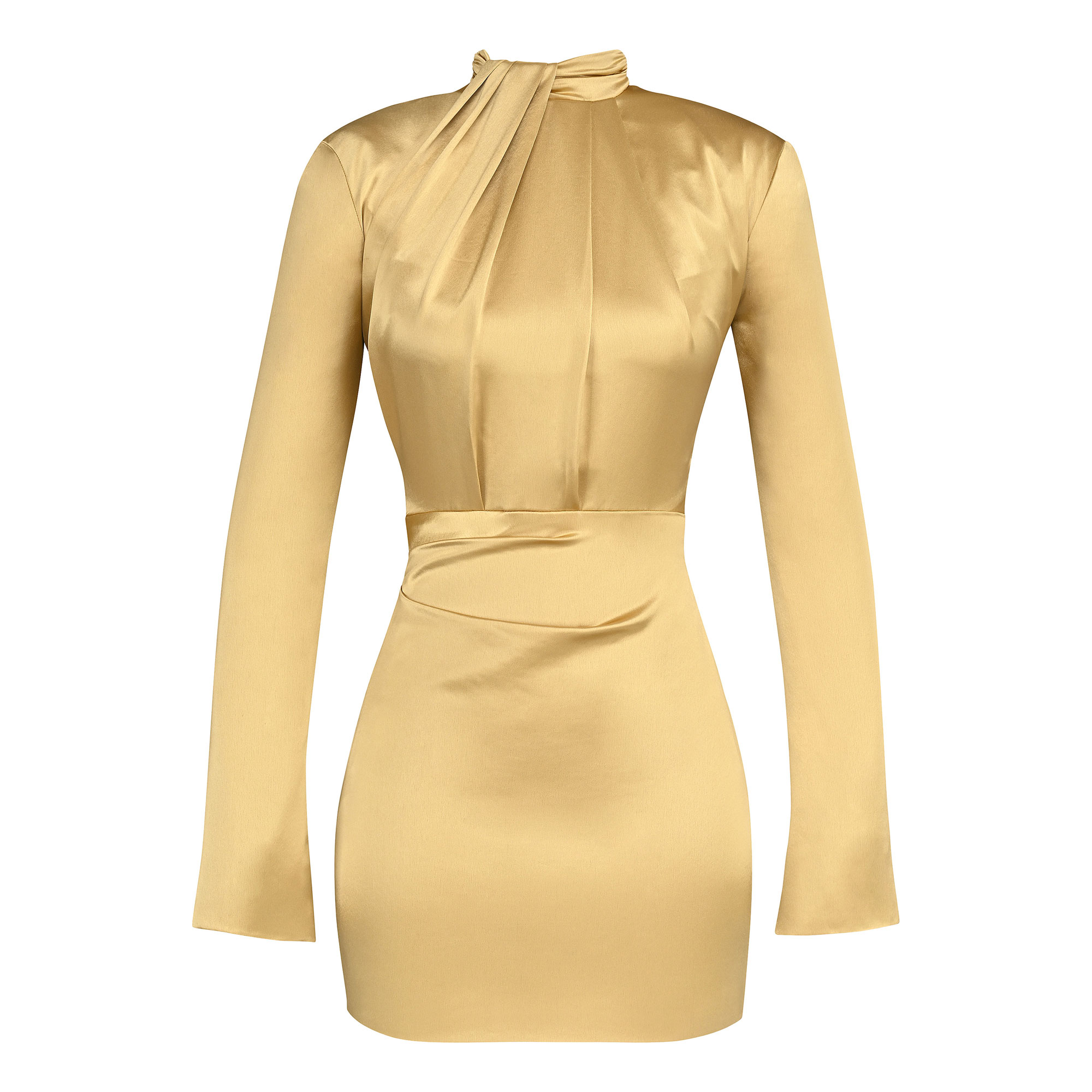 belk gold dresses Nylah Beaded Halter Mini Dress - Gold