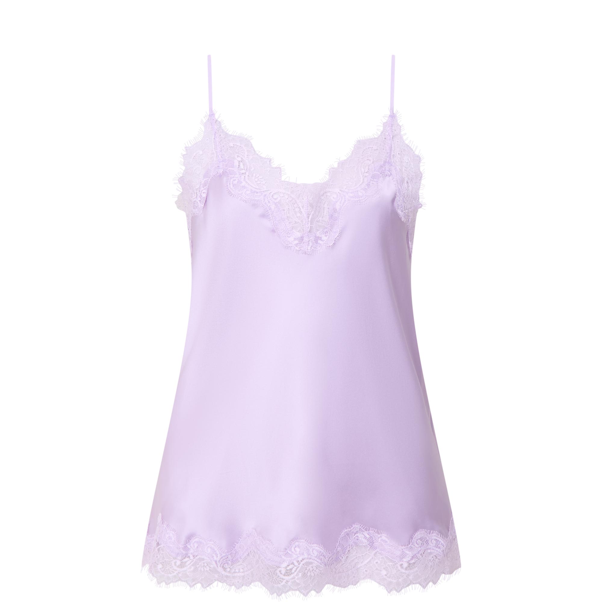 Lace Trim Silk Cami