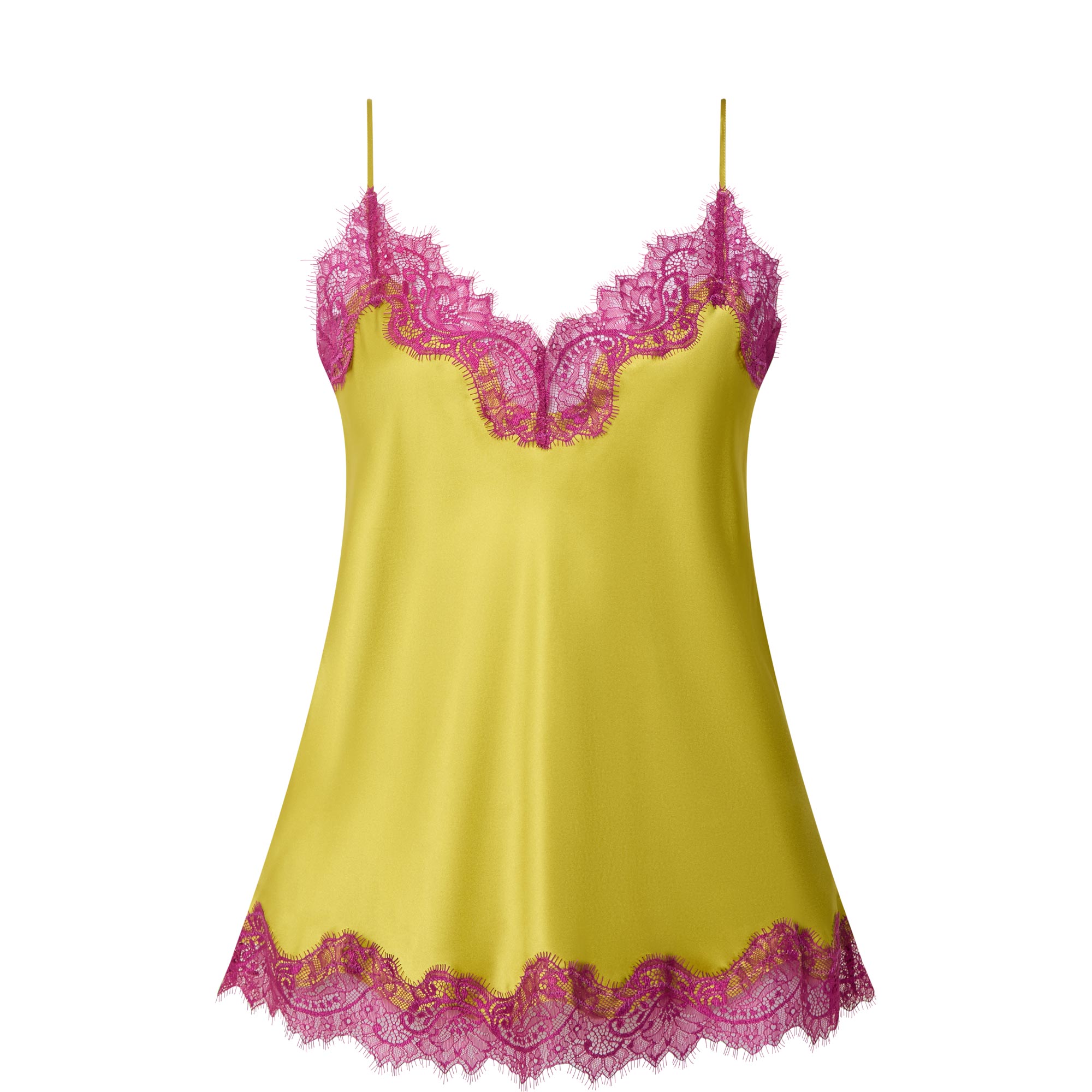 Lace Trim Silk Cami