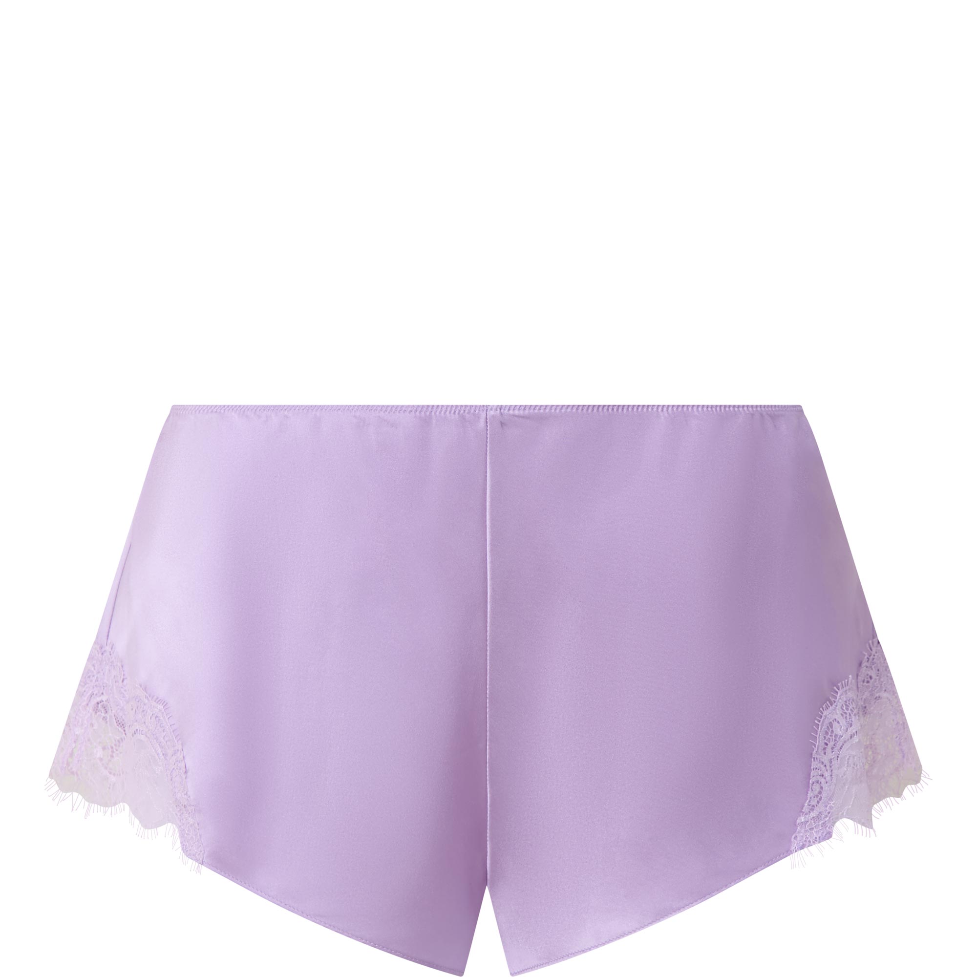 Lace Trim Silk Shorts